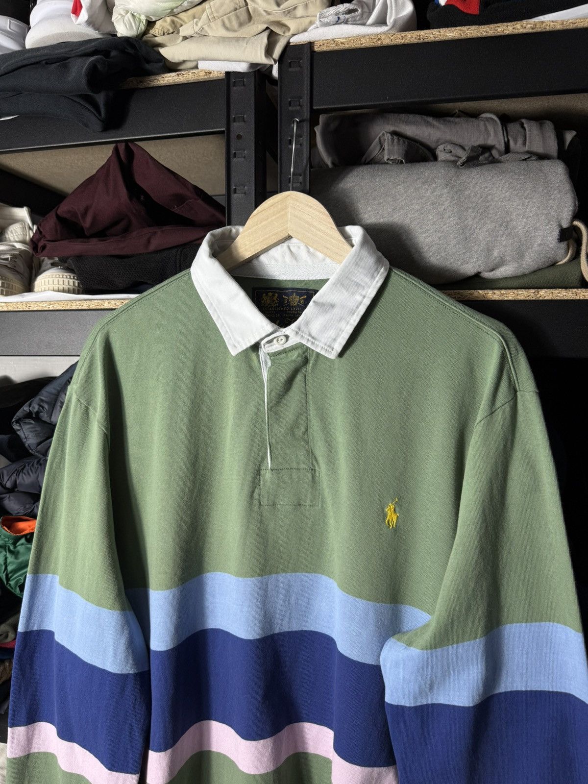 Polo Ralph Lauren Vintage Polo Ralph Lauren Rugby Shirt XL Striped Preppy Size US XL / EU 56 / 4 - 4 Thumbnail