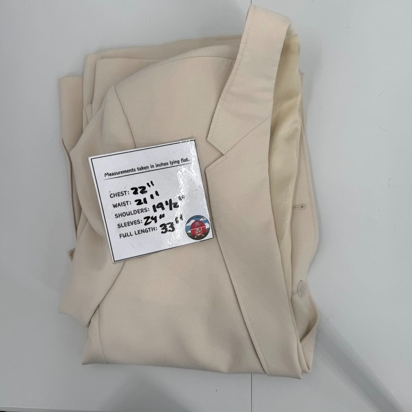 & Other Stories Vintage John L Blair Cream Blazer Mens 44L USA Made Ivory Size 44L - 7 Thumbnail