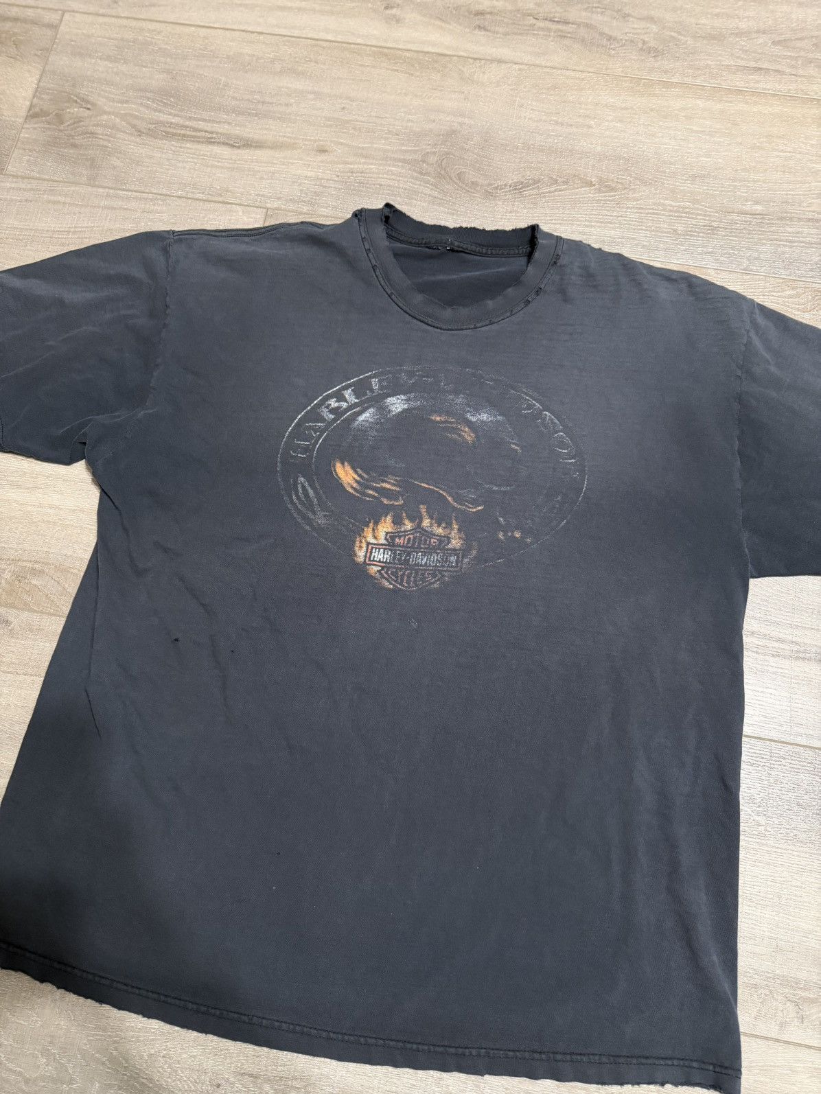 Harley Davidson Vintage Faded Harley Davidson T-Shirt Size US XL / EU 56 / 4 - 2 Thumbnail