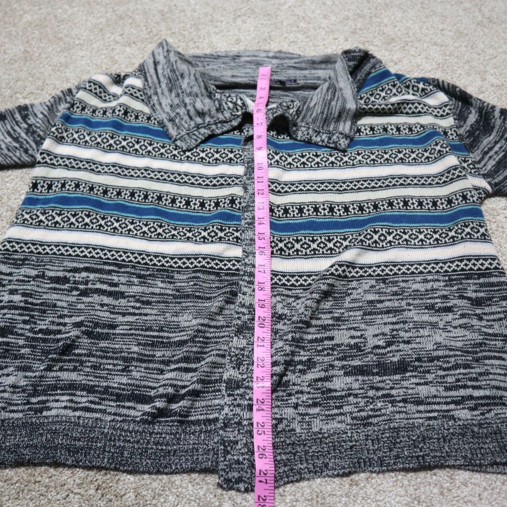 Vintage Effeci Cardigan Sweater Open Front Long Sleeve Collared Knit Wool-Look 2XL Gray Women’s Regular Size 2XL Fall Winter Size XXL / US 16-18 / IT 52-54 - 6 Thumbnail