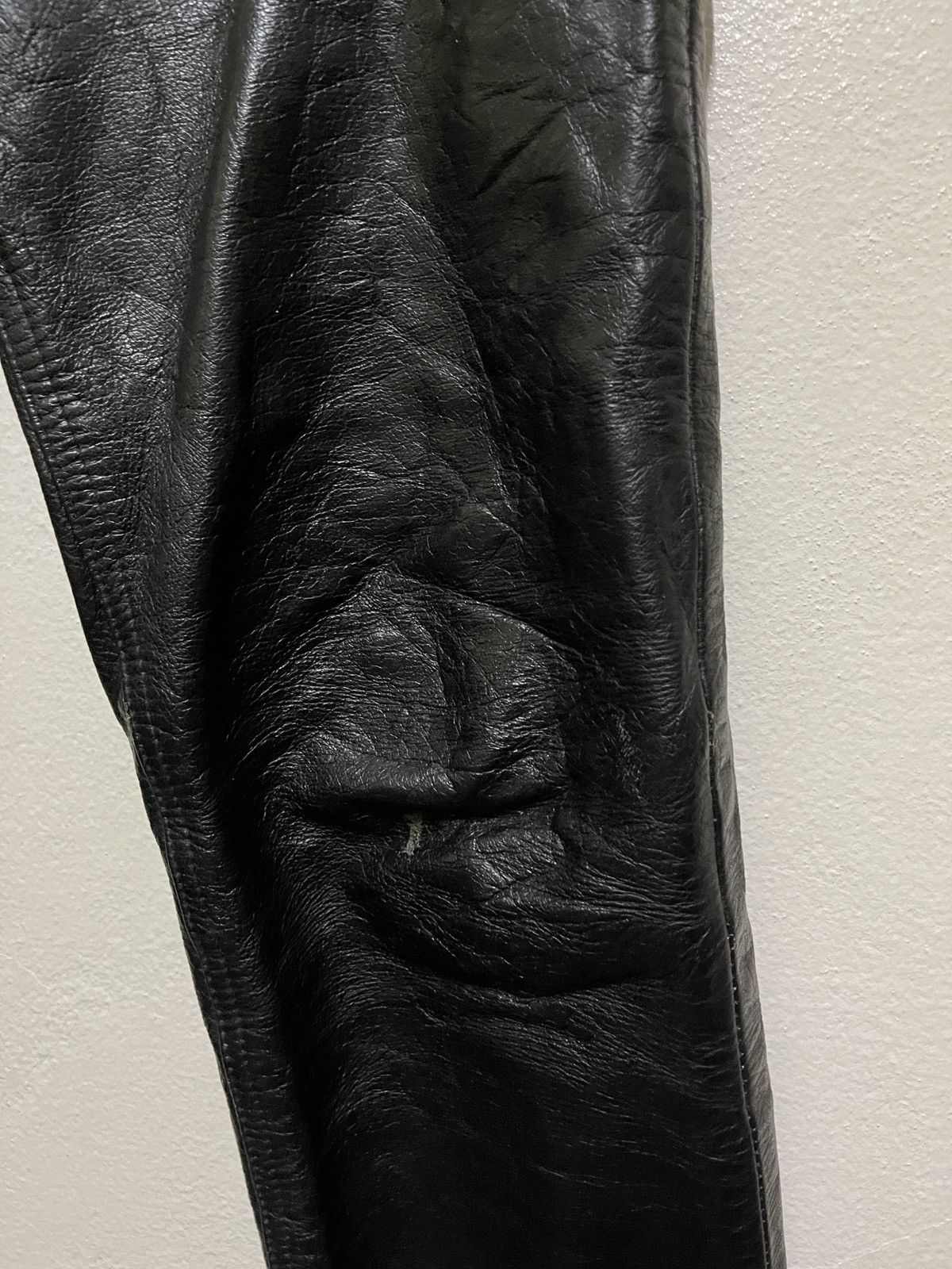 Genuine Leather × Vintage Leather Pants Biker Size US 29 - 6 Thumbnail