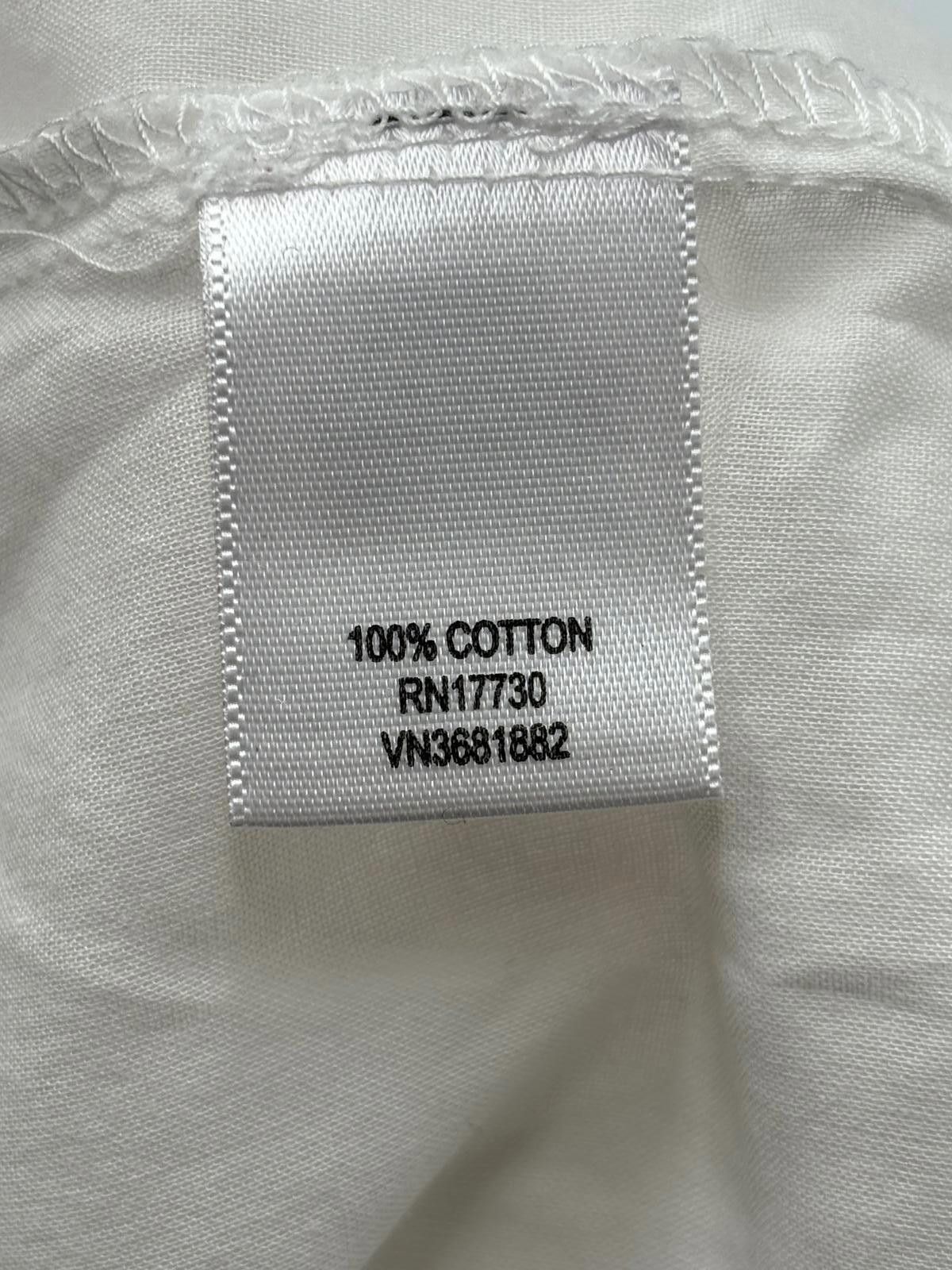 Designer Women's 100% Cotton White Short Sleeve Button Down Shirt Size ONE SIZE - 3 Thumbnail
