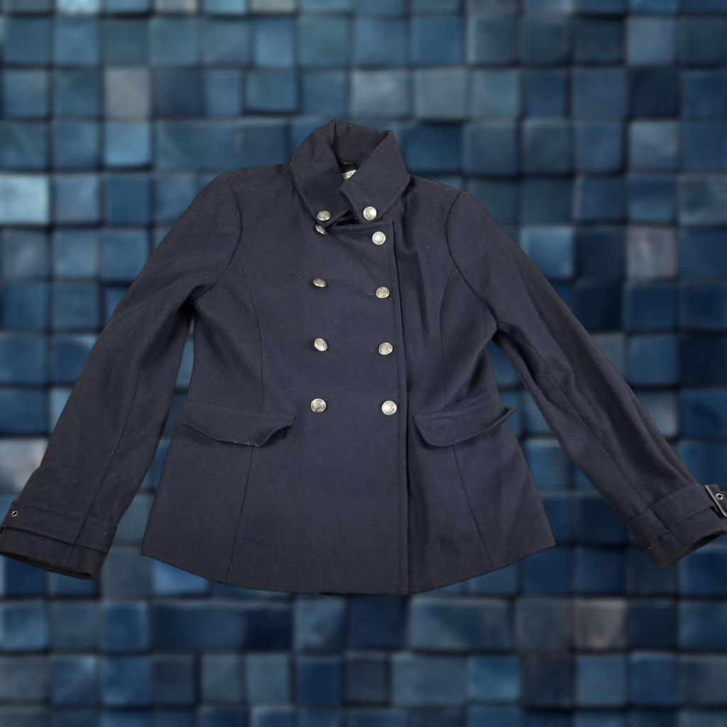 Levi's LEVI'S WINTER WOOL DOUBLE BREASTED NAVY PEA COAT JACKET WOMAN LARGE 78 Size L / US 10 / IT 46 - 1 Thumbnail