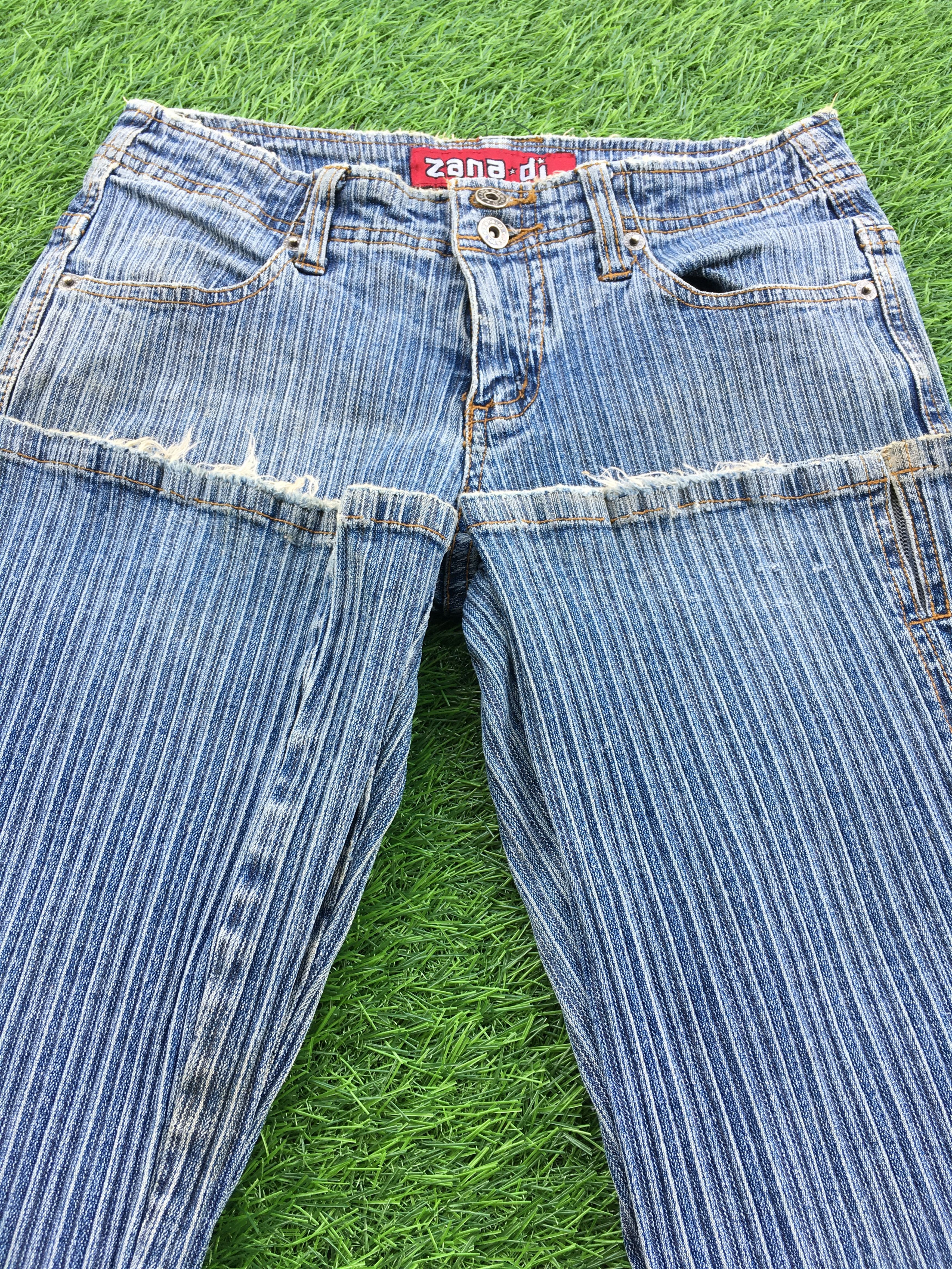 Designer × Jean Zana di Low Waisted Split Hem Flared Jeans D-1031 Size 23" - 5 Thumbnail