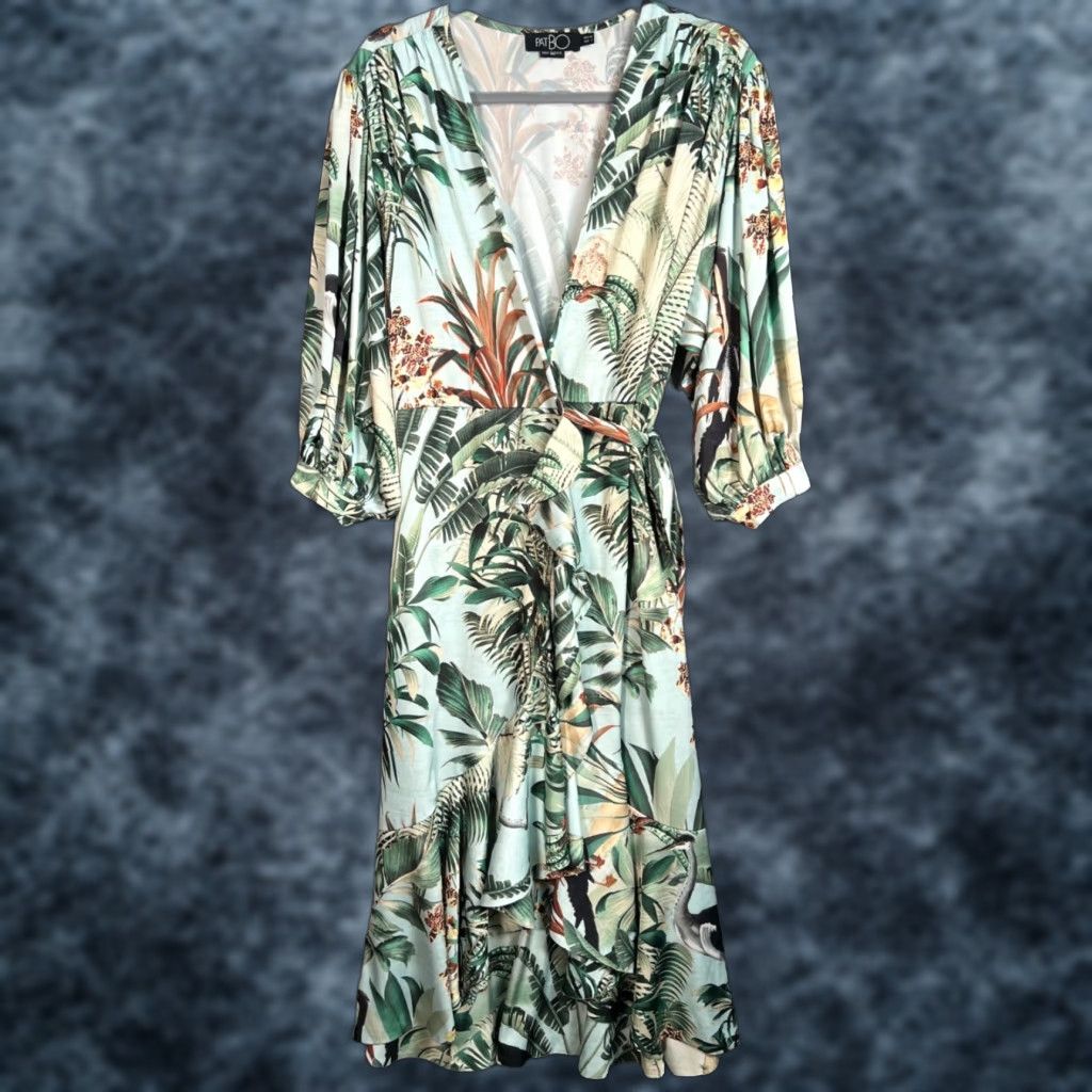 a line midi wrap dress Brown Twist Front Satin High Low Midi Dress main image 0