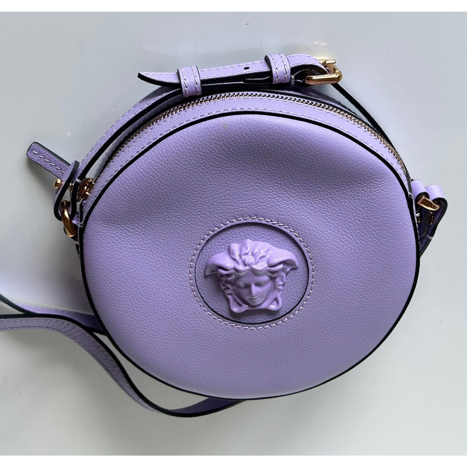 Versace Versace Medusa Leather Round Lilac Crossbody Bag DBFI050 Size ONE SIZE - 11 Thumbnail