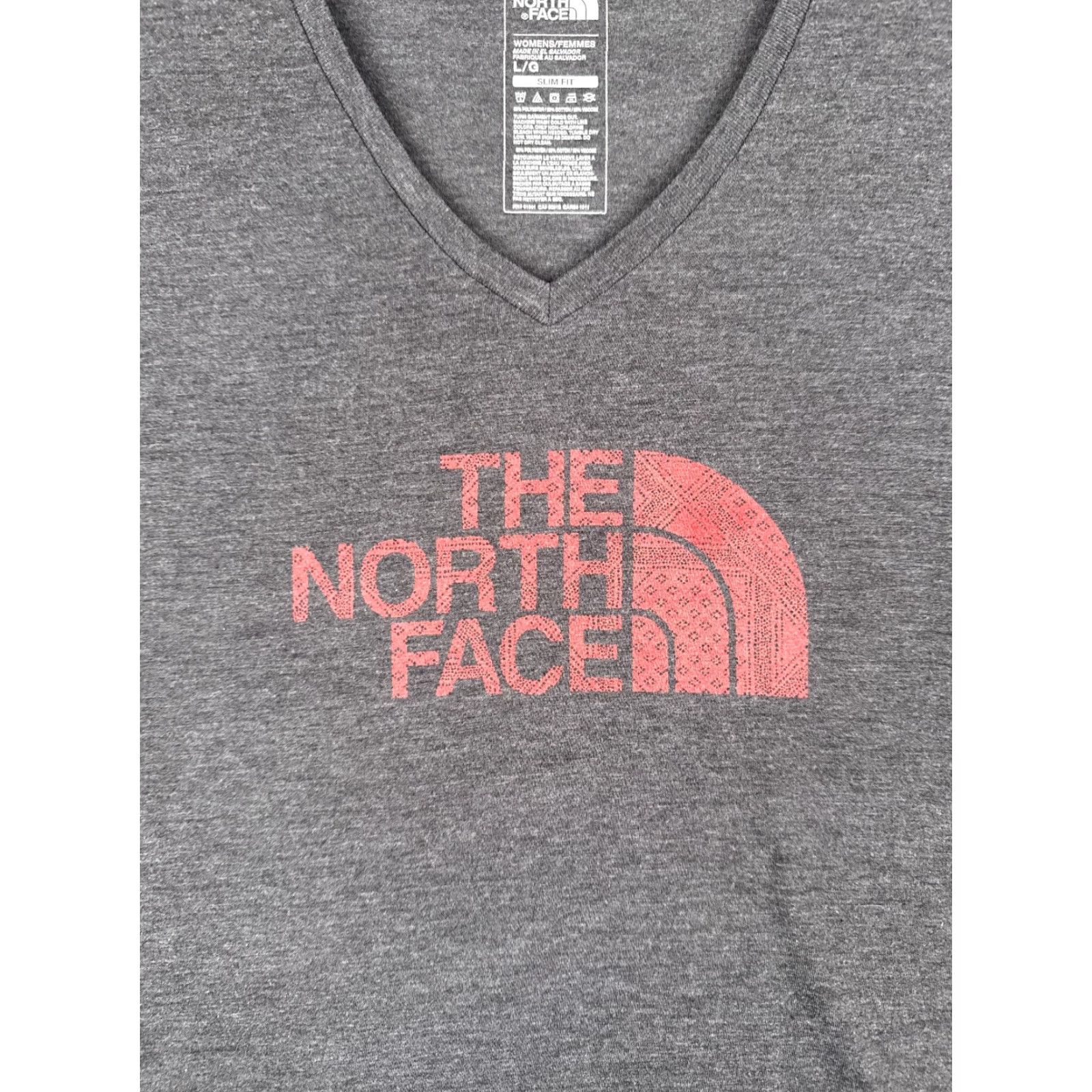 The North Face The North Face Shirt Women Large Gray Short Sleeve V-Neck Poly Blend Slim READ Size L / US 10 / IT 46 - 6 Thumbnail
