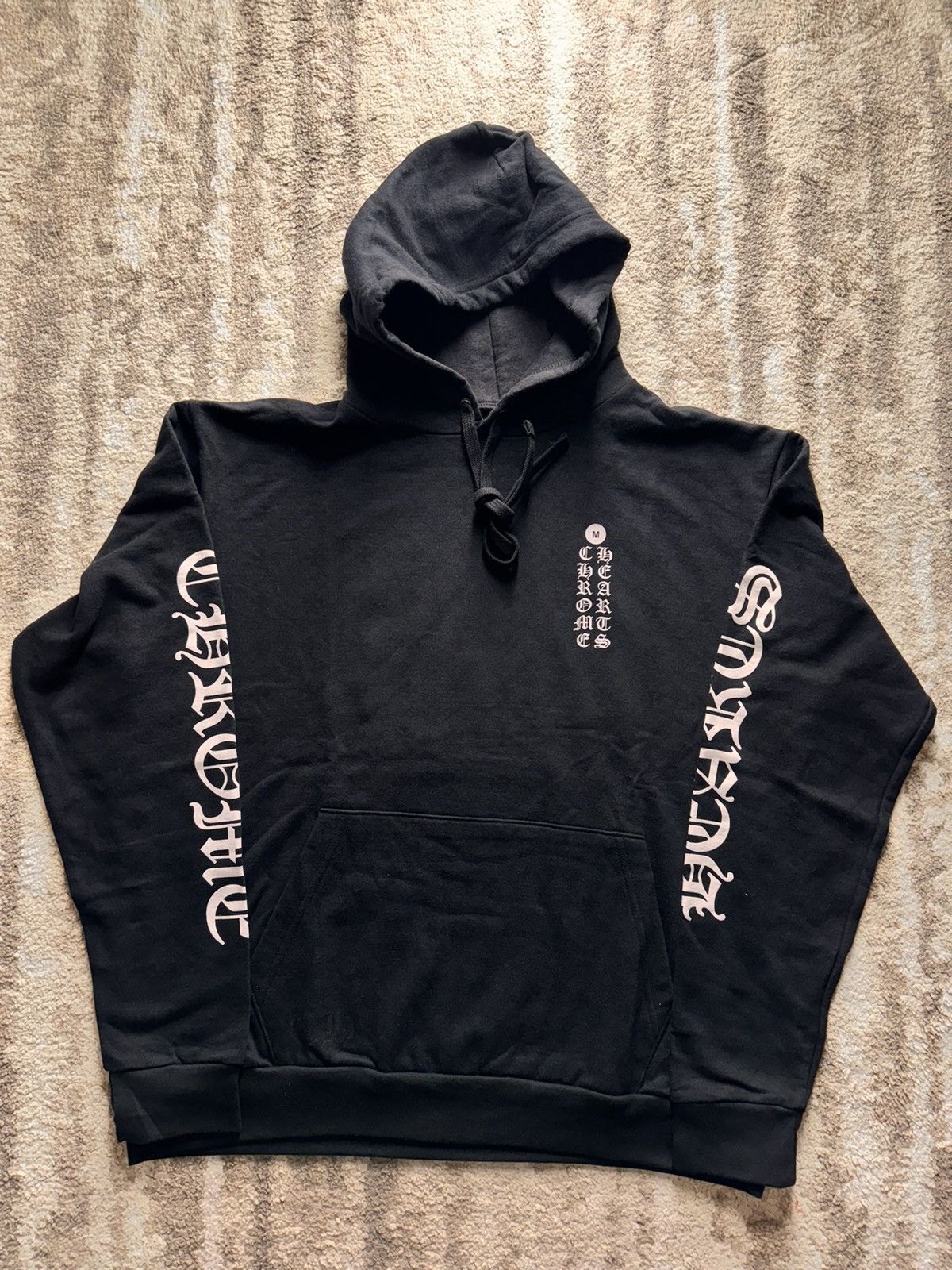 【Chrome Hearts】Plus Logo Pullover Hoodie★フーディ★Black Chrome Hearts Plus Cross Allover Print With Horseshoe Logo