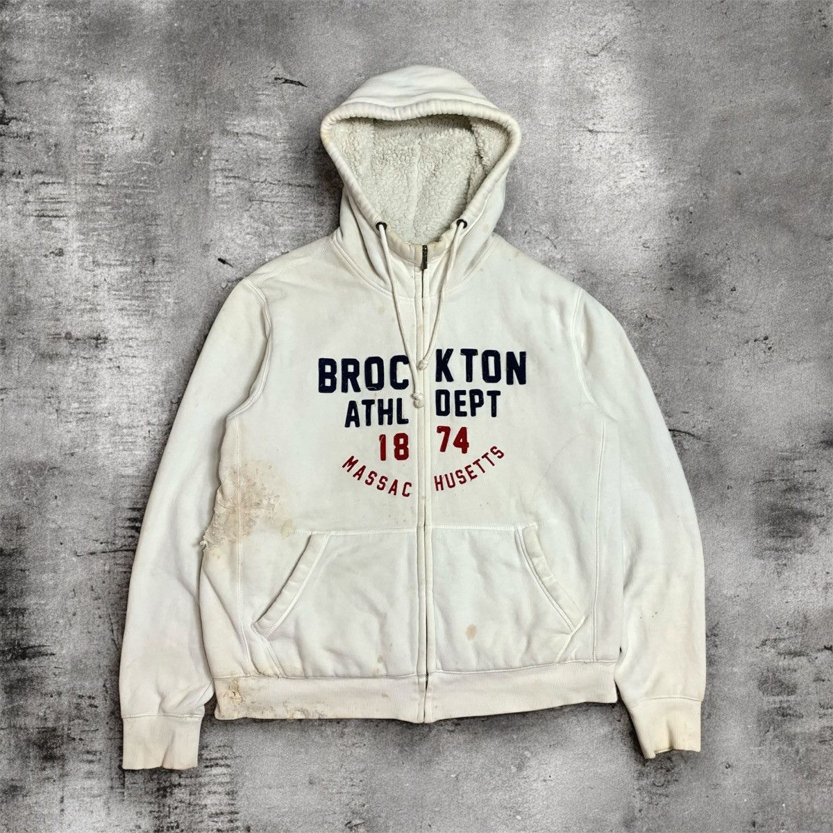 Japanese Brand POLHAM trashed Broxton full zip hoodie embroidered logo Y2K Size US XL / EU 56 / 4 - 1 Thumbnail