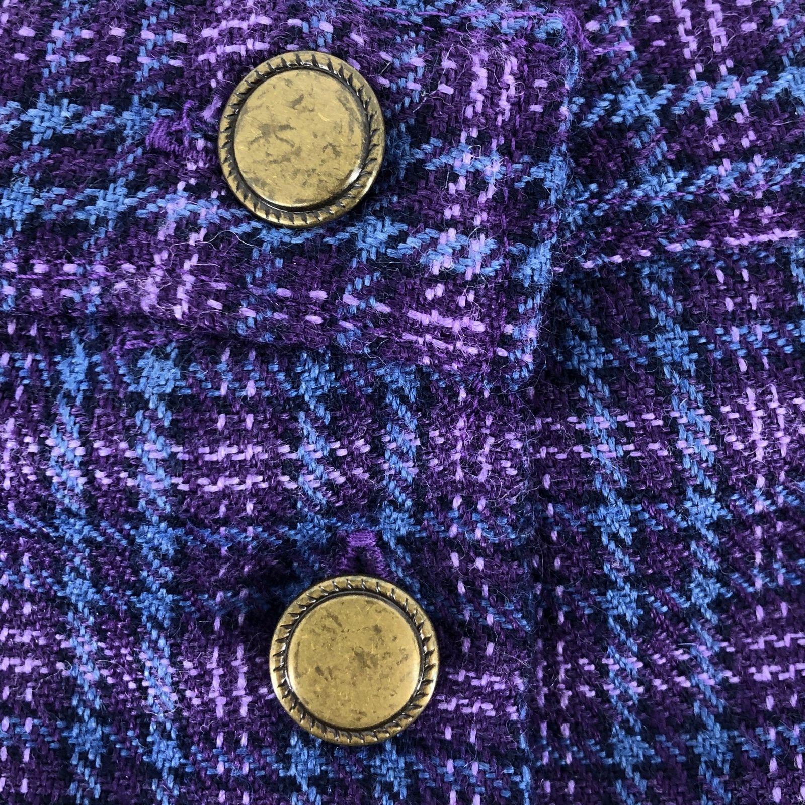 Vintage 90s purple plaid mini skirt 1990s vintage Size 34" / US 12 / IT 48 - 4 Thumbnail