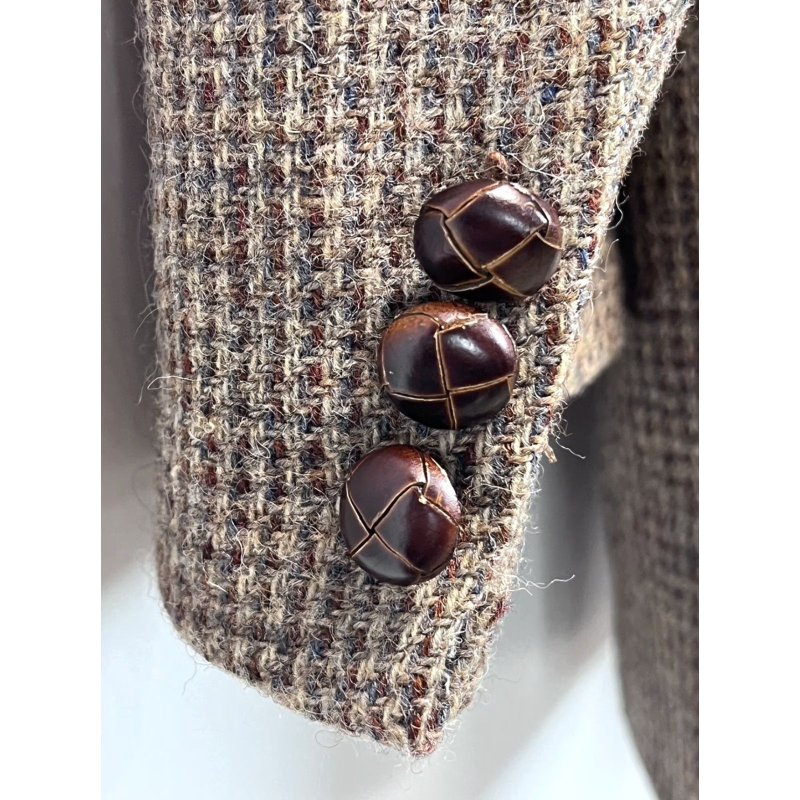 Stafford VINTAGE Stafford Sport Coat Mens 46L Brown Single-Vented Unstructured VGUC Harris Teeed Style Coat Size US S / EU 44-46 / 1 - 4 Thumbnail