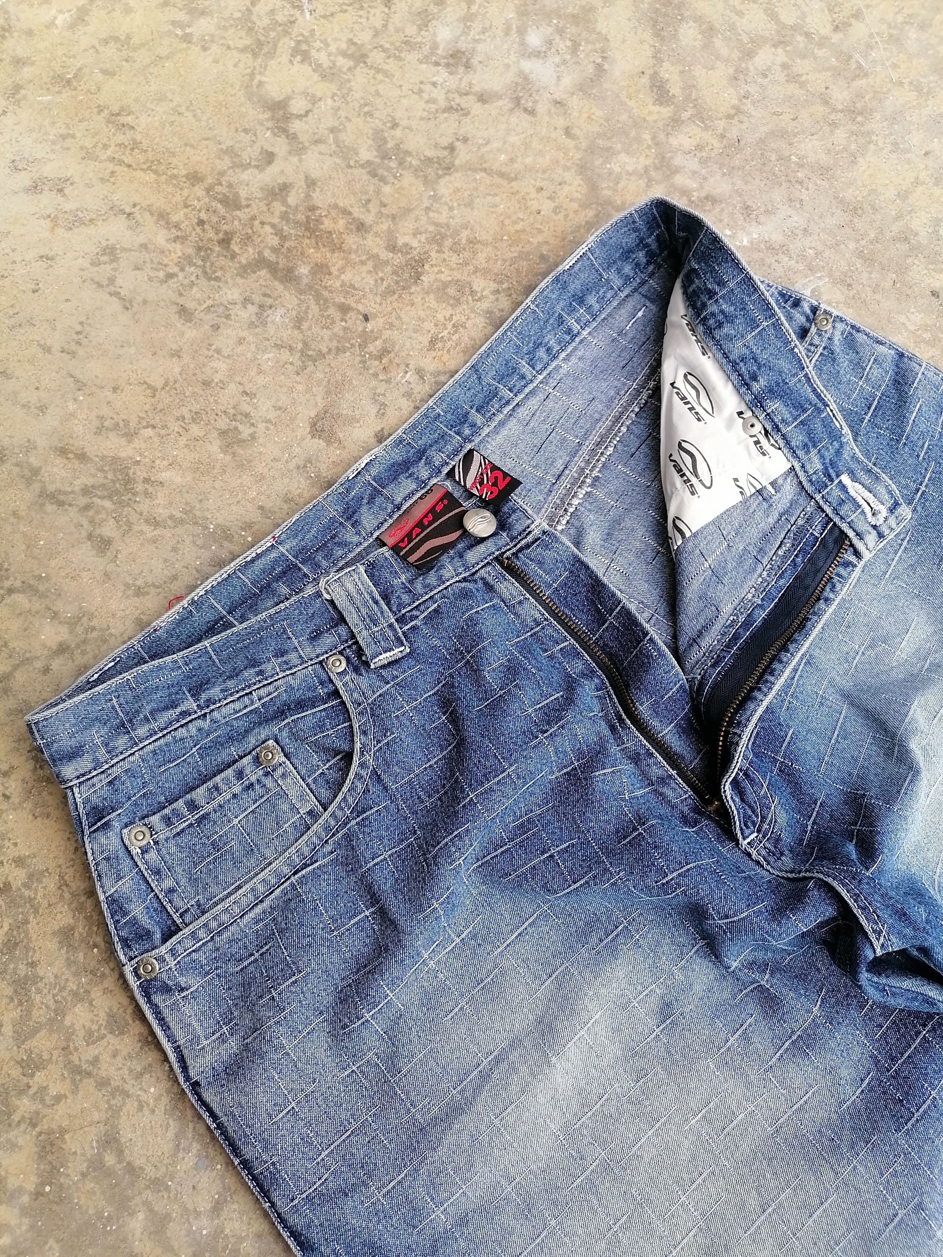 Vintage 90s Vans Denim Baggy Short Pants Size US 32 / EU 48 - 2 Thumbnail
