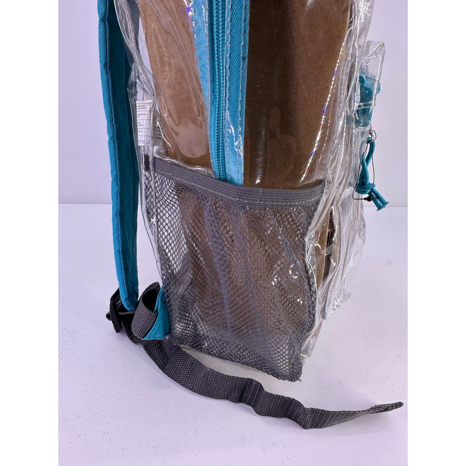 Other Adult Teenager Clear Backpack With Blue Straps 17” Tall Size ONE SIZE - 7 Thumbnail