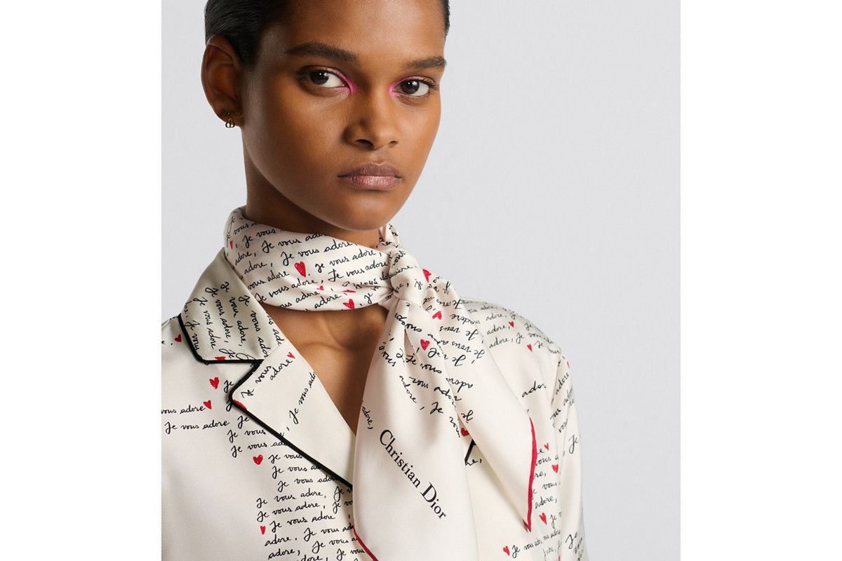 Dior o1bcso1str0226 Size:OS/70 Square Scarf in White/Black Size ONE SIZE - 5 Thumbnail