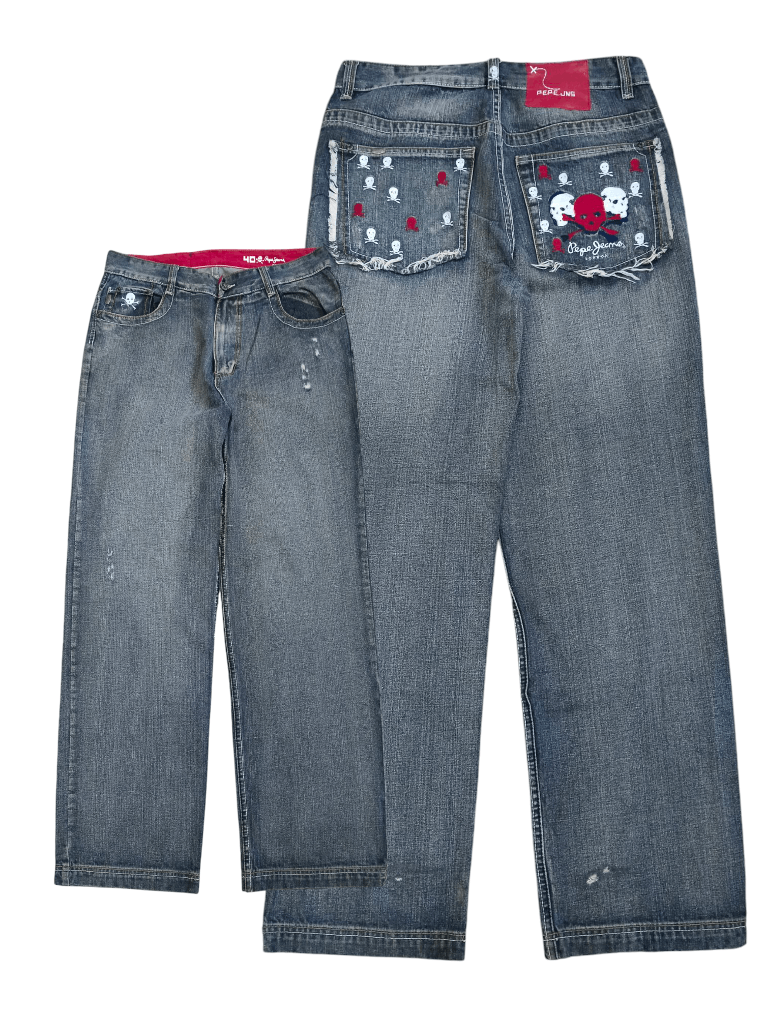 Pepe Jeans DiSTRESSED WIDE PANTS VINTAGE Y2K PEPE JEANS Size US 35 - 1 Preview