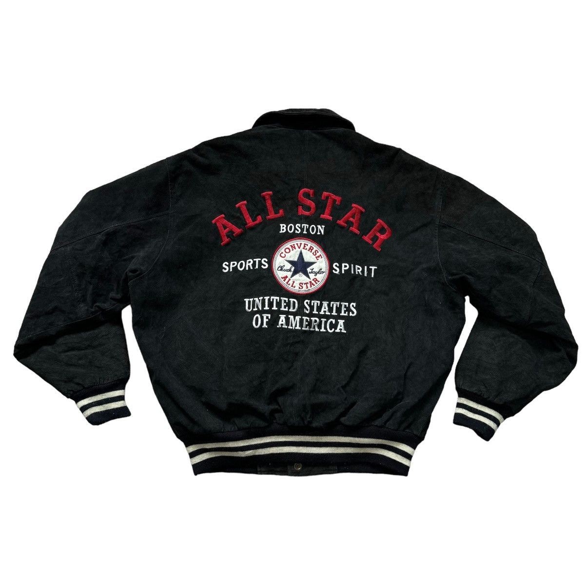 Converse × Vintage Vintage Converse All Star Boston Sport USA Varsity Jacket Size US L / EU 52-54 / 3 - 1 Thumbnail