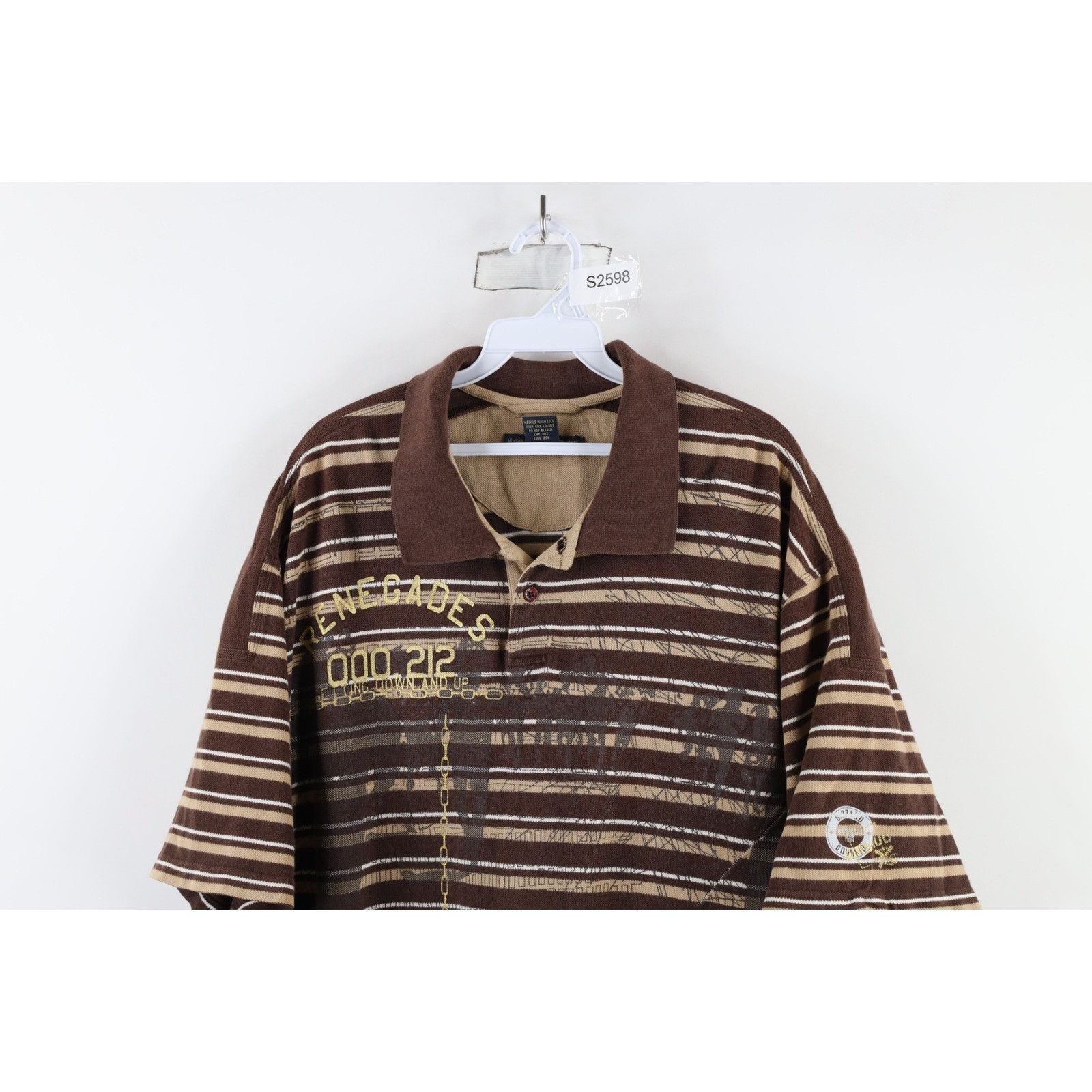 Marithe + Francois Girbaud × Vintage Vintage 90s Marithe Francois Girbaud Spell Out Striped Polo Size US XL / EU 56 / 4 - 2 Thumbnail