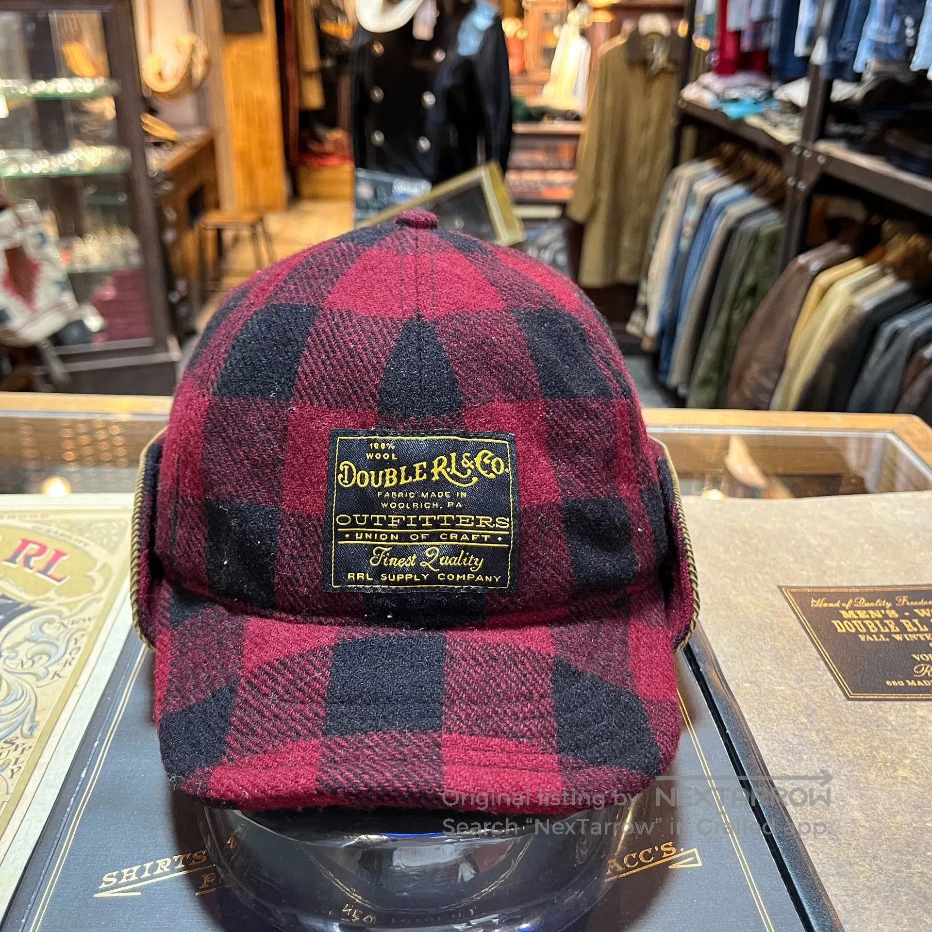 RRL Ralph Lauren red and black plaid RRL cap. Size ONE SIZE - 1 Thumbnail