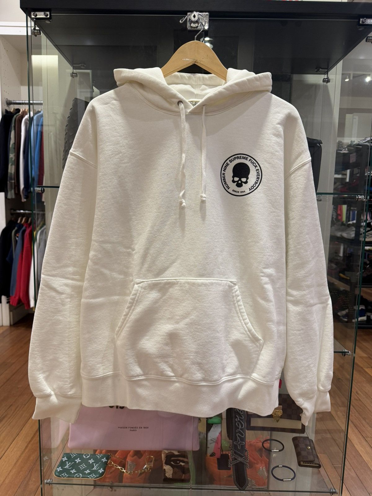 Supreme Supreme Number (N)ine F**k Everybody Hoodie - White Size US L / EU 52-54 / 3 - 1 Thumbnail