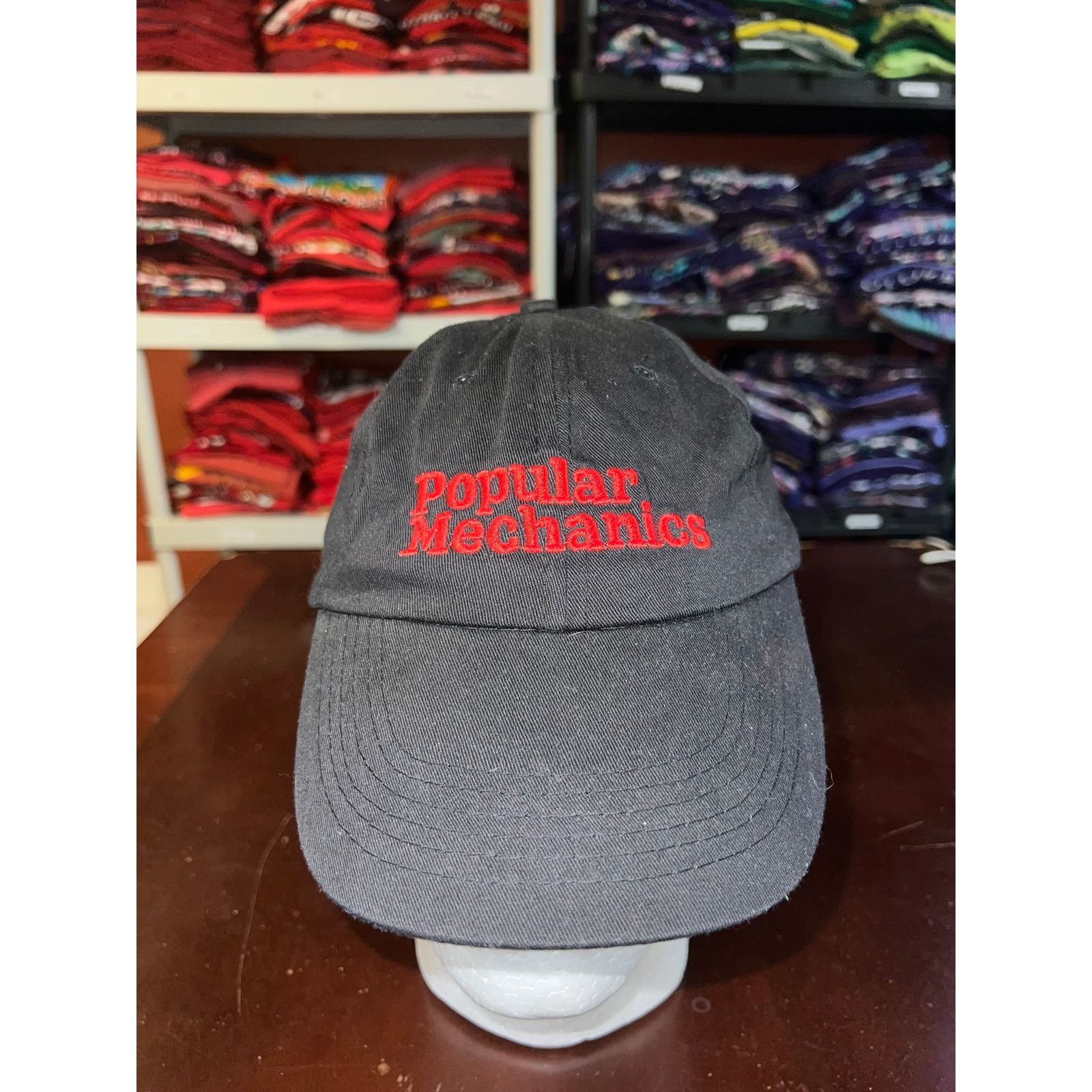 Vintage Popular Mechanics Hat Black Red Cap Headwear Size ONE SIZE - 1 Thumbnail