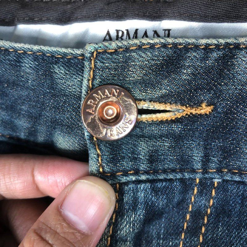 Armani × Jean × Vintage Vintage Armani Distressed Denim Jeans Size US 33 - 7 Thumbnail