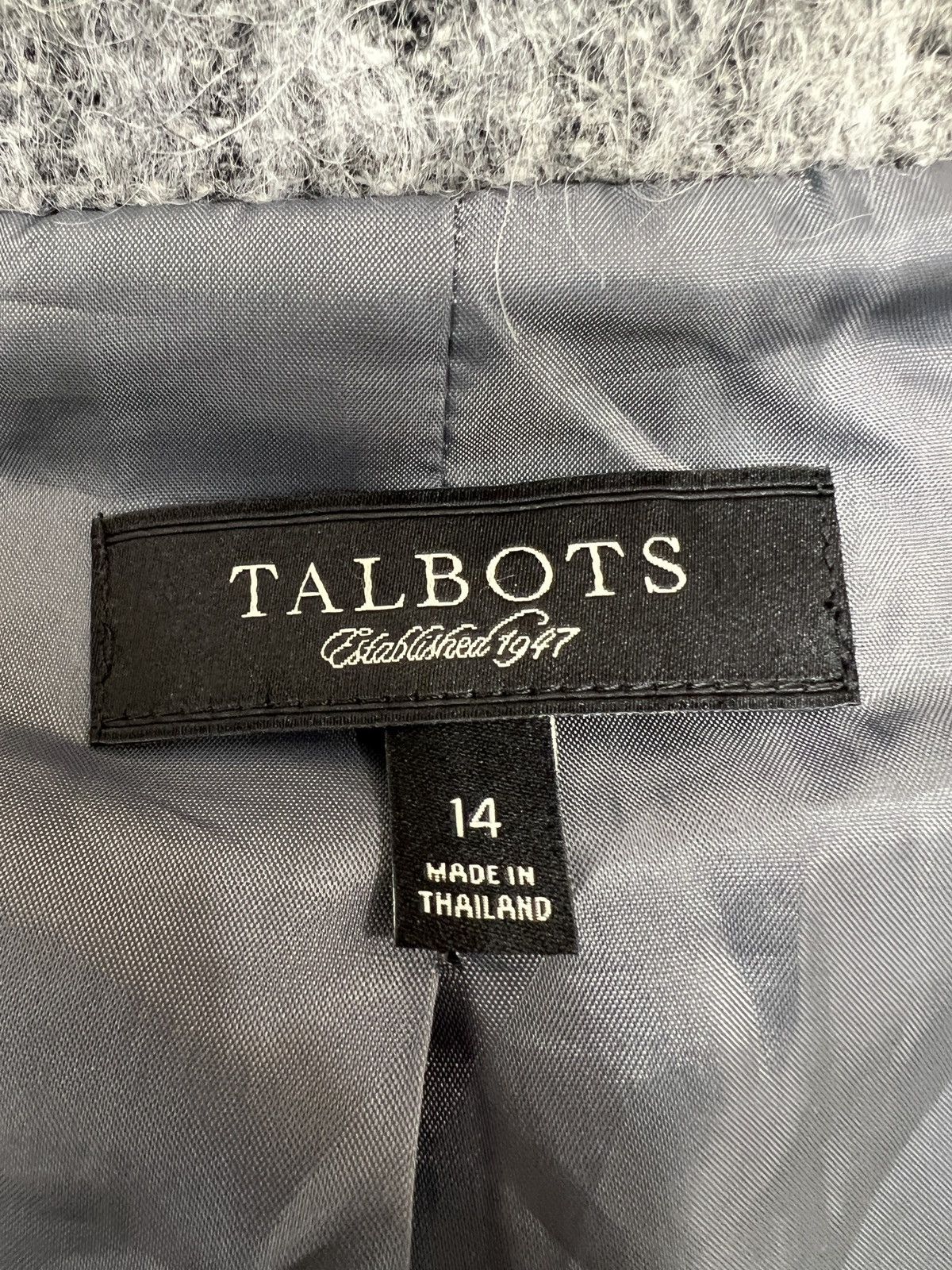 Talbots Talbots Gray Plaid alpaca, Wool Blend Women's Jacket size 14 Size XL / US 12-14 / IT 48-50 - 7 Thumbnail