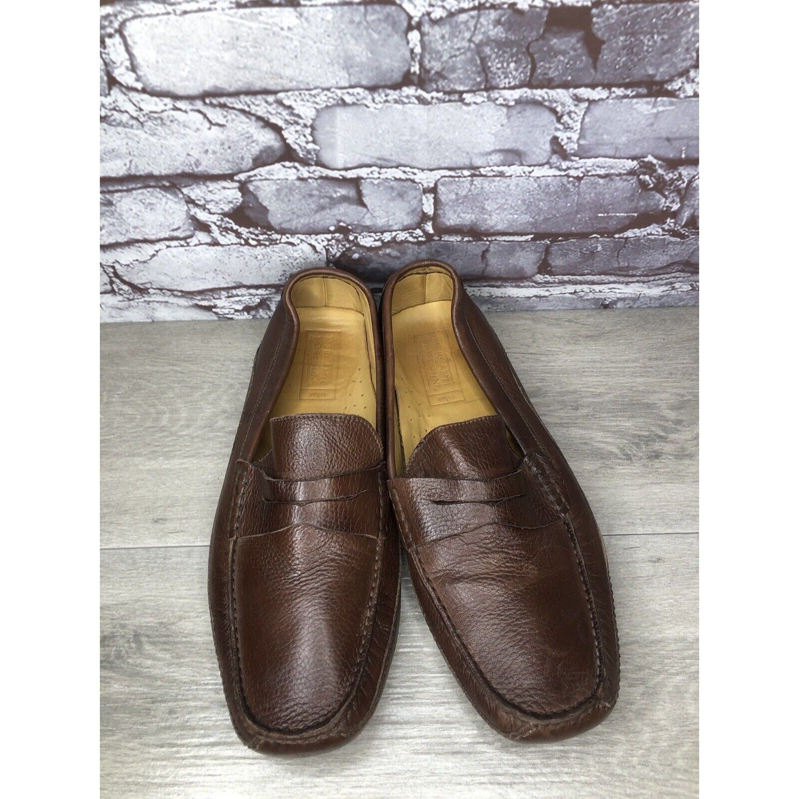 Mercanti Fiorentini Mercanti Fiorentini Relax Brown Leather Driving Penny Loafer Size US 13 / EU 46 - 20 Thumbnail