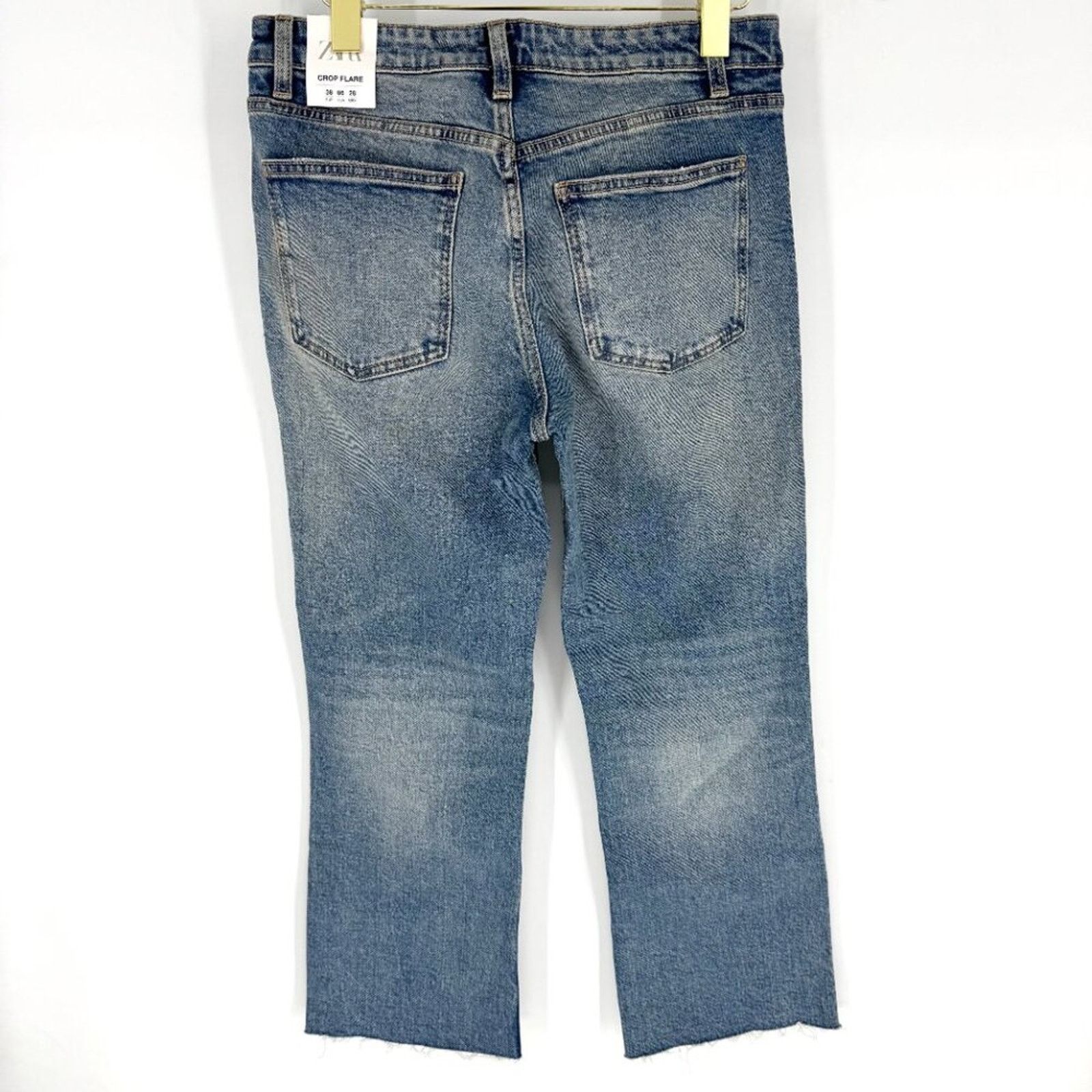 Zara Zara High Rise Cropped Flare Denim Jeans Size 6 NWT Size 28" / US 6 / IT 42 - 4 Thumbnail