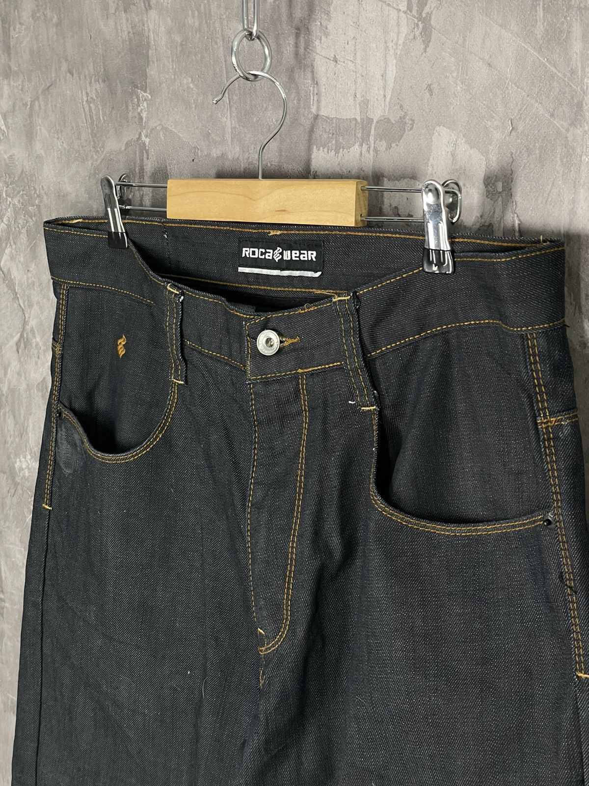 Rocawear × Vintage Vintage Rocawear Baggy Fit Wide Leg Denim Jeans Black Size US 36 / EU 52 - 6 Thumbnail
