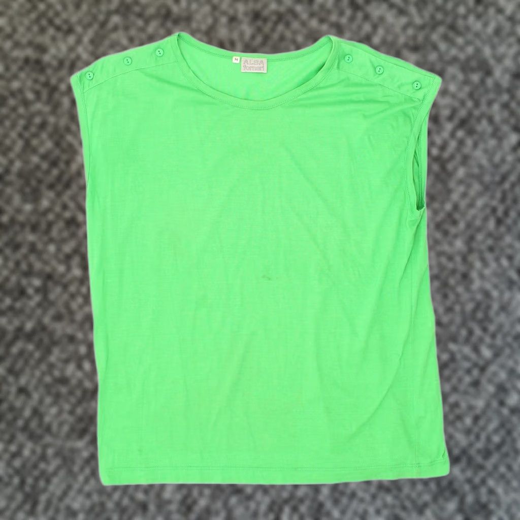 Albam ALBA FORNARI Womens T-Shirt Top Medium Green Cotton UK 14 Size M / US 6-8 / IT 42-44 - 1 Thumbnail
