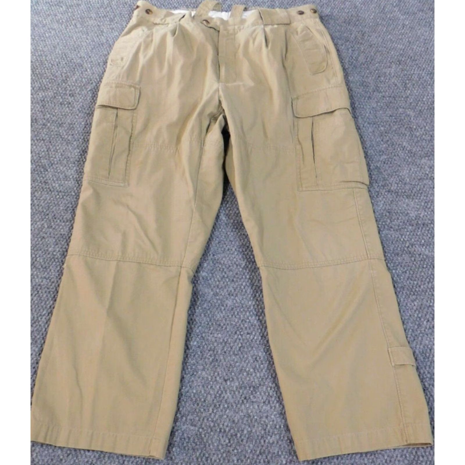 Orvis Orvis Cargo Pants mens 36x28 Beige Canvas Cotton Front Flat Front Zip 28 Inseam Pants City Size US 36 / EU 52 - 2 Thumbnail