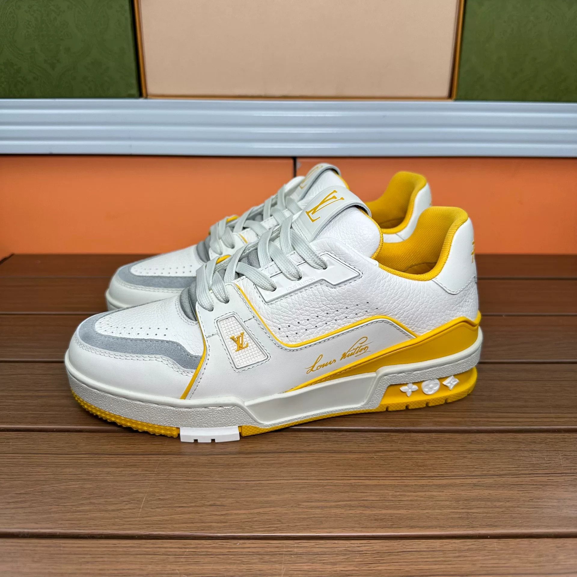 Louis Vuitton Louis Vuitton Training Yellow Lowtop Sneakers 10 Men Size US 10 / EU 43 - 1 Thumbnail