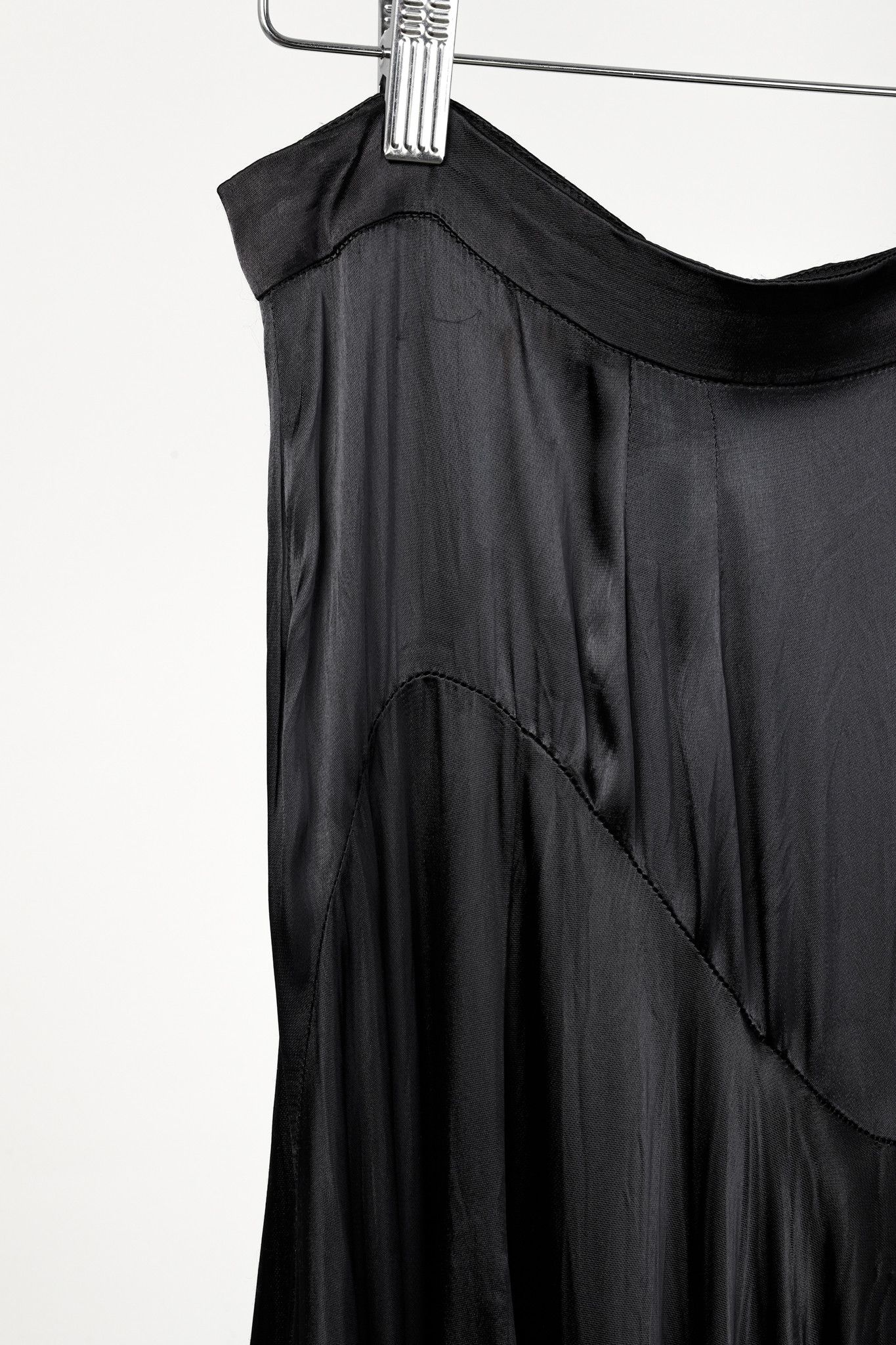 Balenciaga Balenciaga Black Satin Maxi Skirt Size 28" / US 6 / IT 42 - 5 Thumbnail