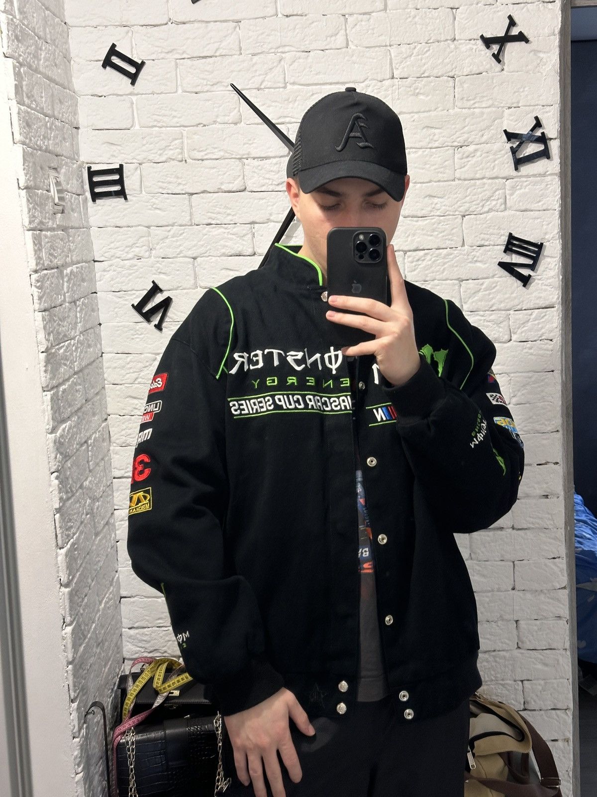 JH Design NASCAR Monster Energy Racing Jacket Black Size XL
