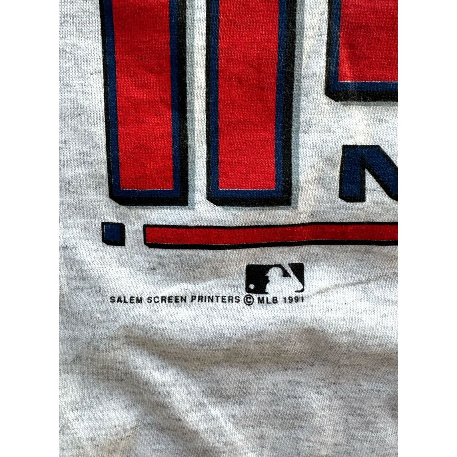 MLB VINTAGE Salem MLB Tee Shirt - Boston Red Sox 1991 Single Stitch - Men XL Gray Shirt Size US XL / EU 56 / 4 - 3 Thumbnail