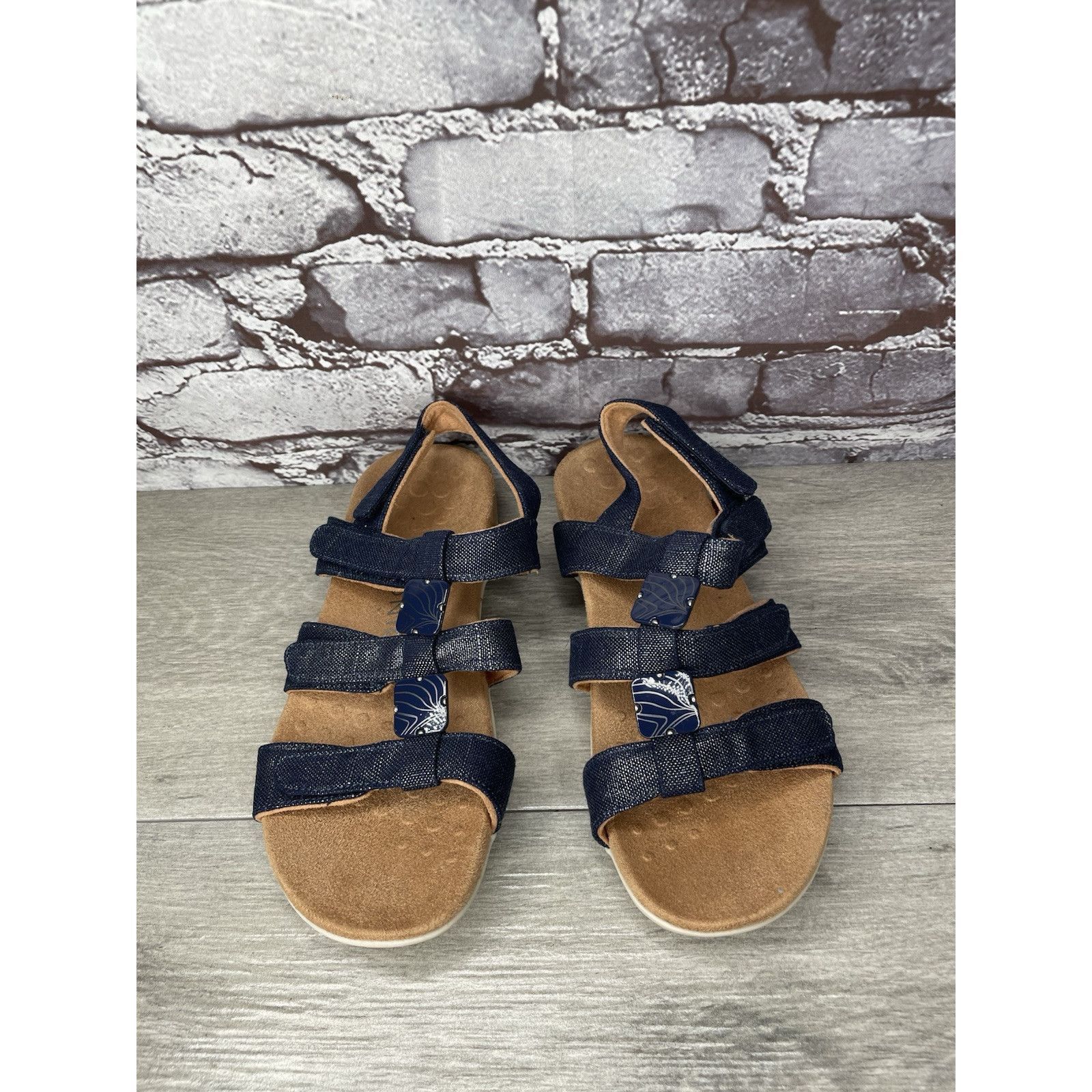 Etonic Vionic Amber Navy Blue Synthetic Adjustable Strappy Sandals Size US 7 / IT 37 - 20 Thumbnail
