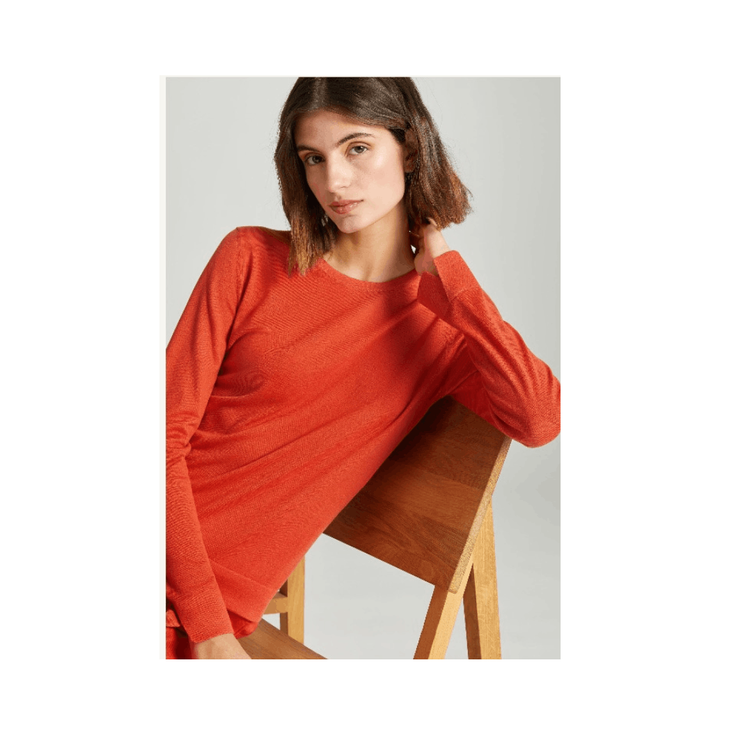 Loro Piana o1srvl11e1224 Neo Piuma Crewneck Sweater in Orange Size S / US 4 / IT 40 - 2 Thumbnail