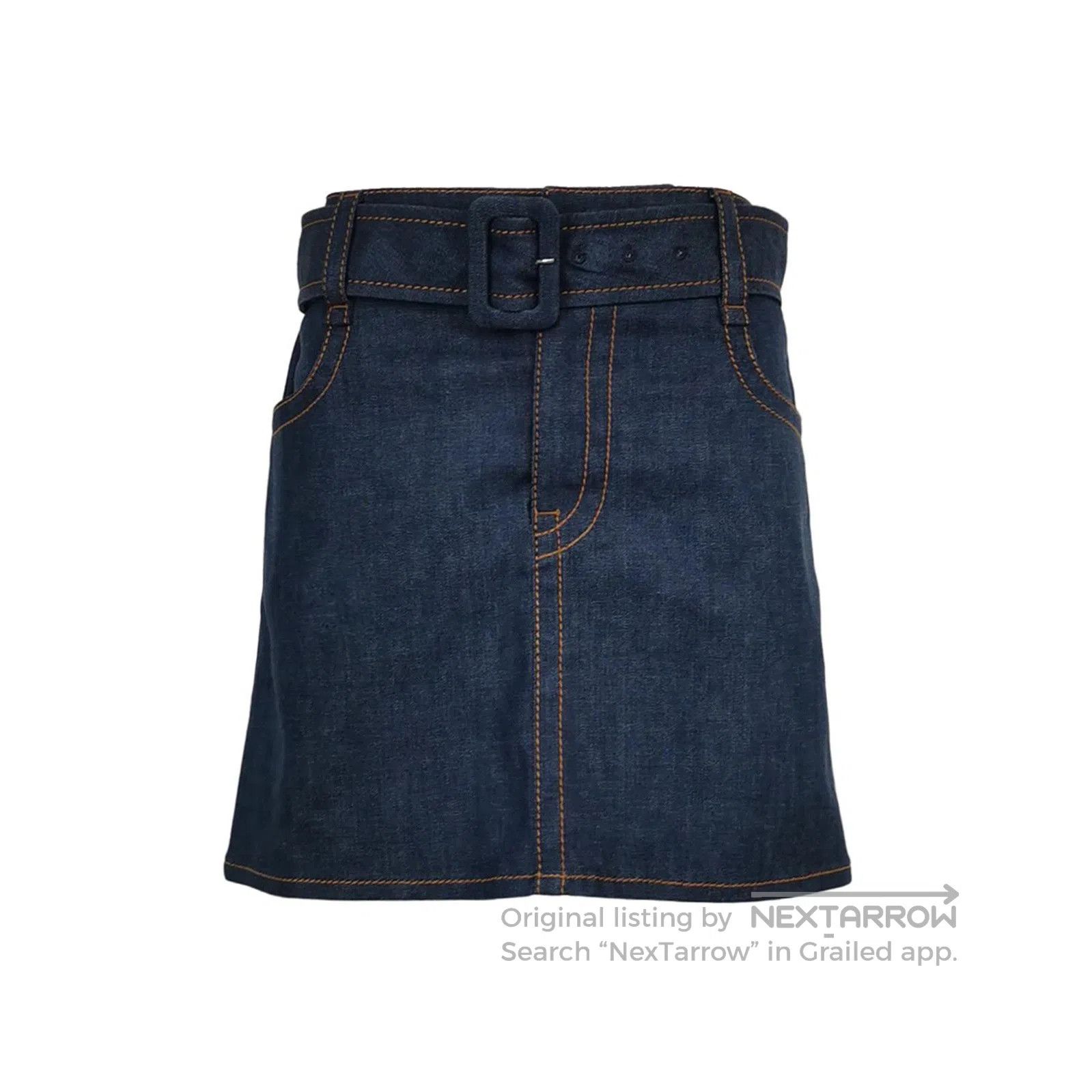 Prada Prada Logo Cotton Denim Mini Skirt . Size 39" - 1 Thumbnail