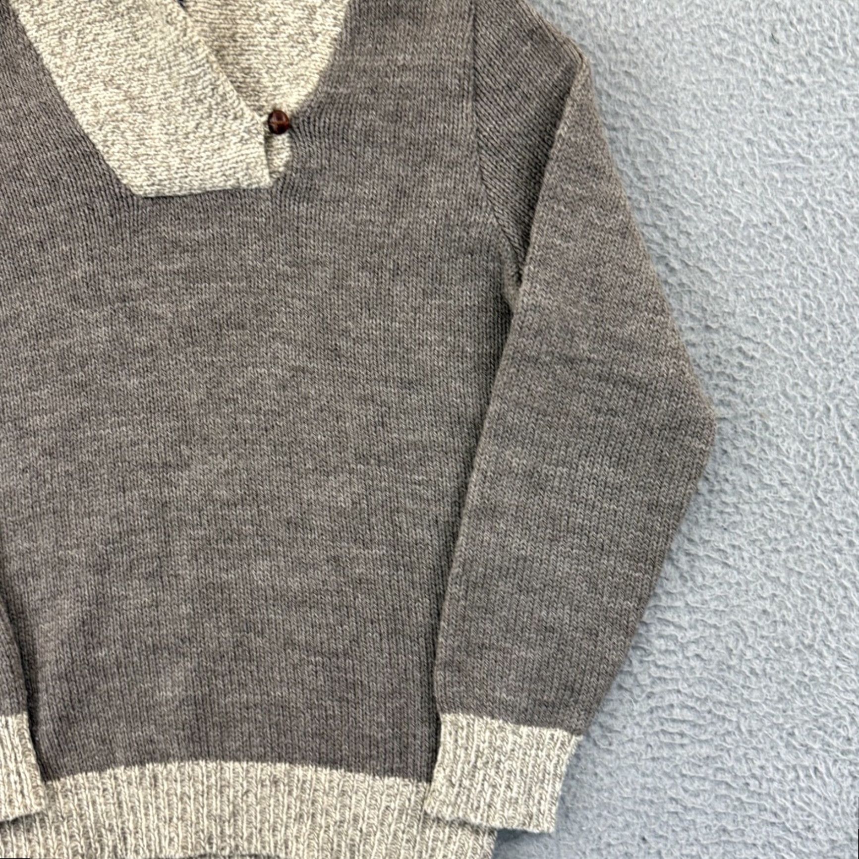 Lands' End VINTAGE Lands' End Sweater Womens Medium Gray 90s Long Sleeve Shawl Collar Wool Pullover Knits Size M / US 6-8 / IT 42-44 - 5 Thumbnail