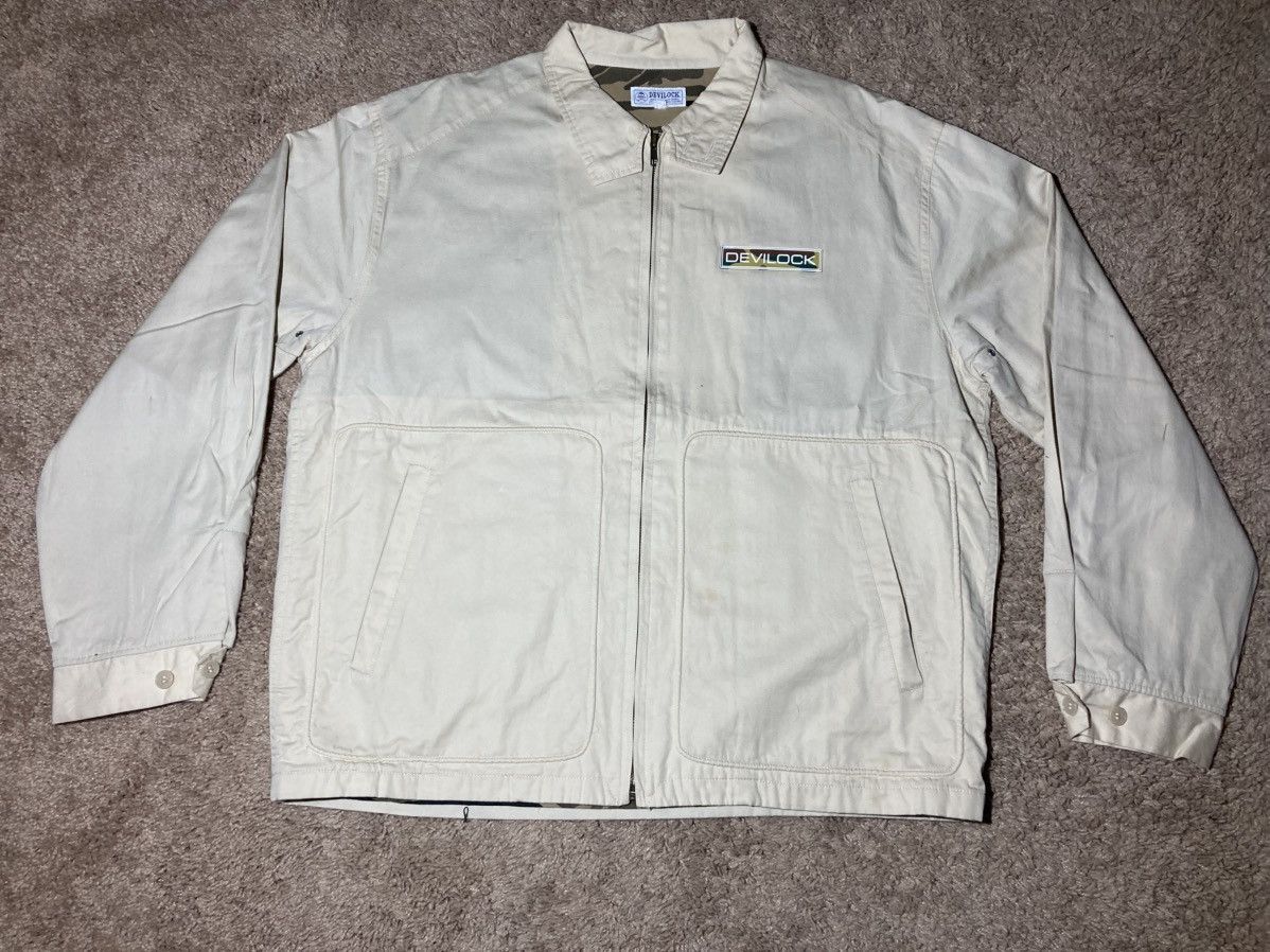 Devilock 1998 Devilock Canvas Work Jacket 90s Tan Camo Logo Vent Size US L / EU 52-54 / 3 - 2 Thumbnail