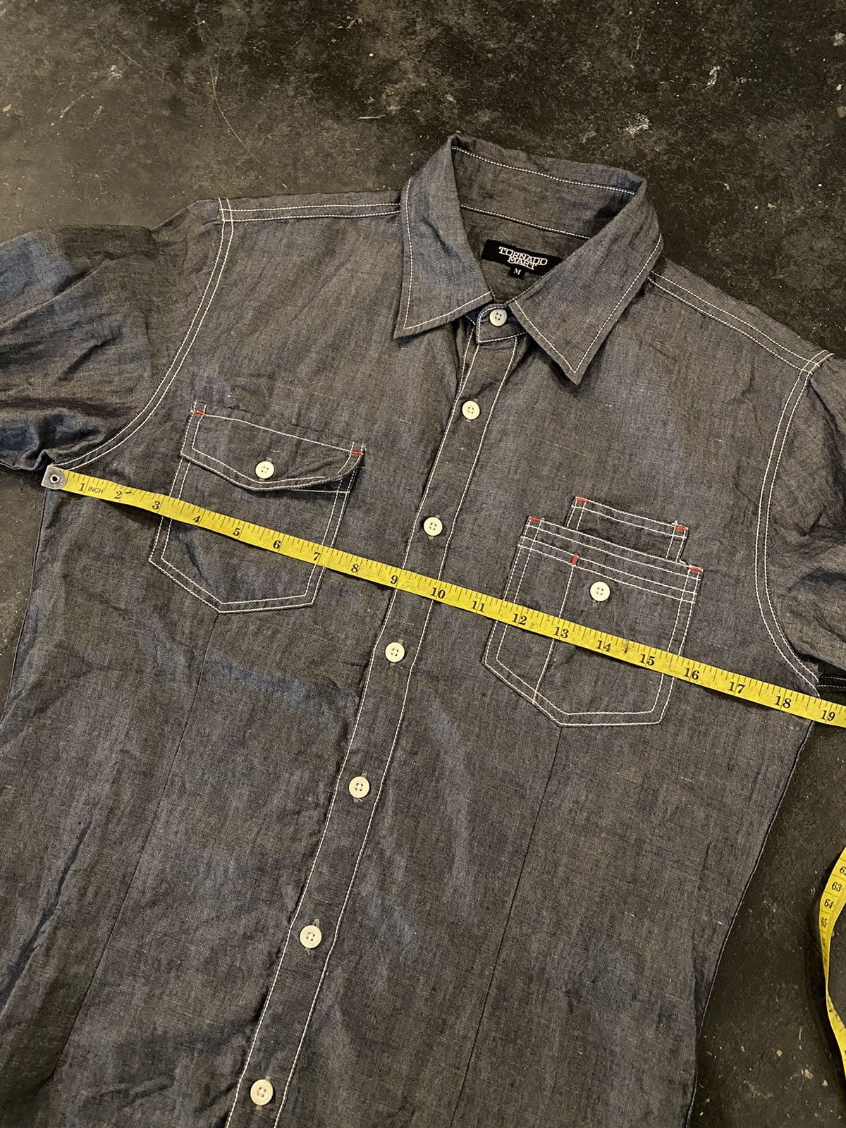 Beauty Beast × Japanese Brand × Tornado Mart Tornado Mart Japan Chambray long Shirt Size US M / EU 48-50 / 2 - 9 Thumbnail