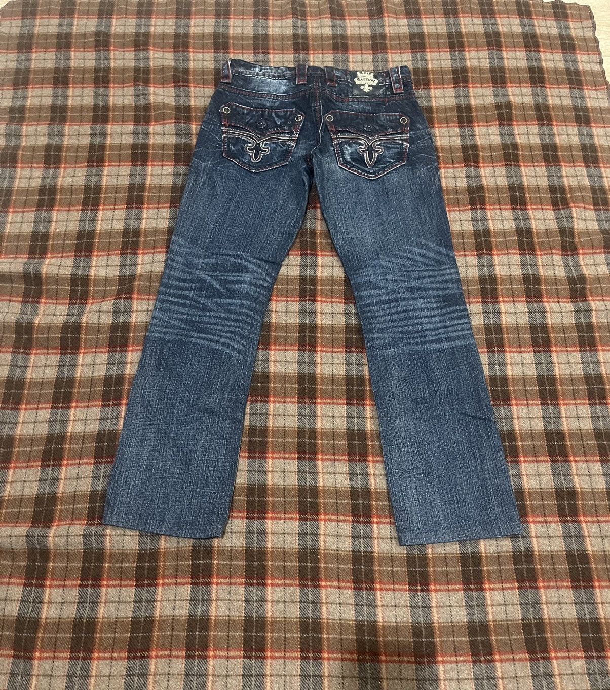 Rock Revival Y2K Rock Revival Dan Straight Blood Stitch dark washed Jeans Size US 31 - 7 Thumbnail
