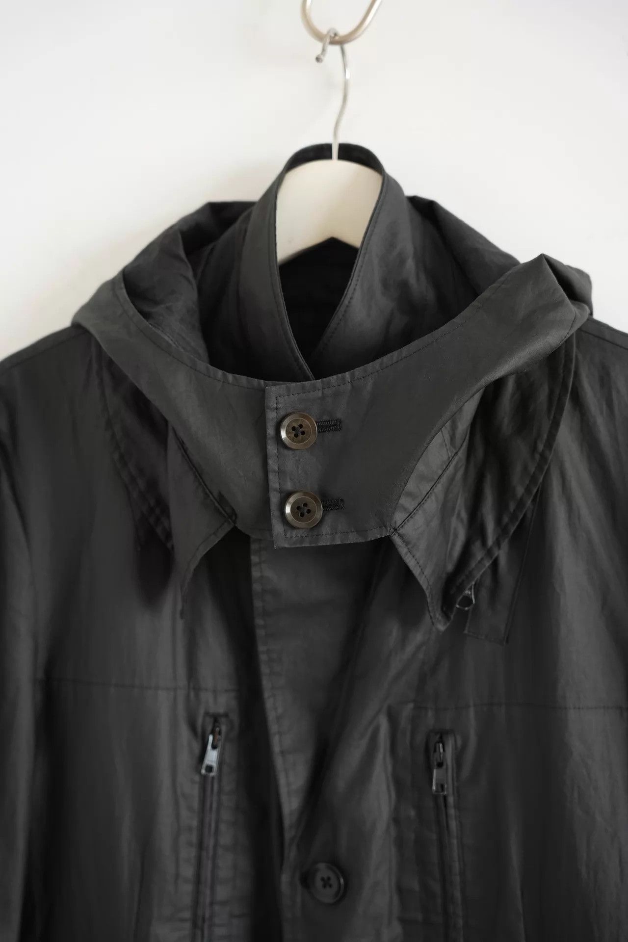 Yohji Yamamoto Yohji Yamamoto 08SS Mens Zip Off Hooded Ramie Coat Size US L / EU 52-54 / 3 - 5 Thumbnail