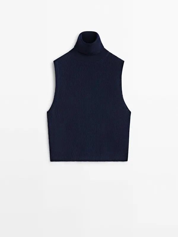 Massimo Dutti MASSIMO DUTTI Merino Wool Ribbed Cardigan & High Neck Top Size S / US 4 / IT 40 - 11 Thumbnail