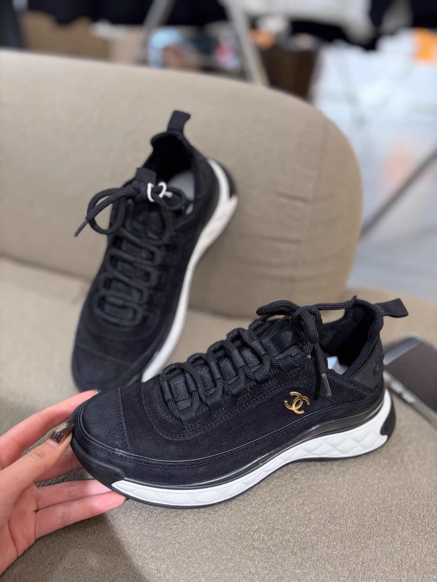 Chanel Black Warrior sneakers 99 new 36.5