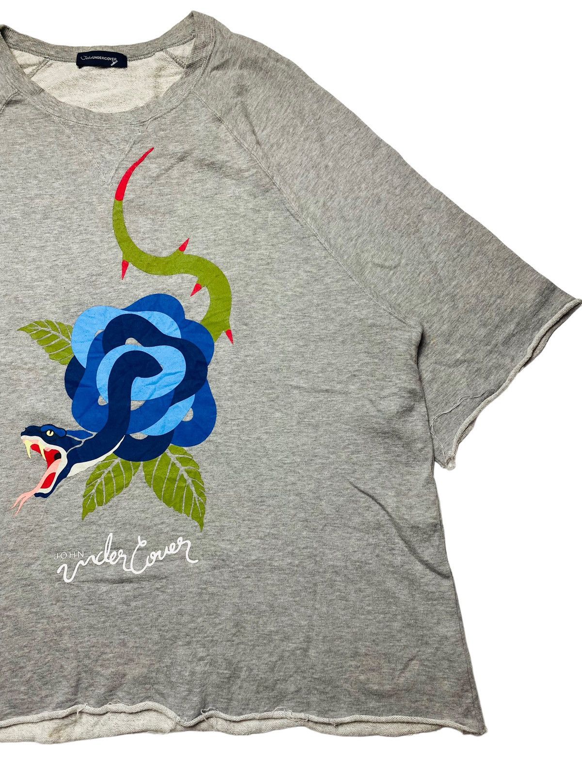 John Undercover John Undercover Flower Snake Cropped Unfinished Sweatshirt Size US L / EU 52-54 / 3 - 4 Thumbnail