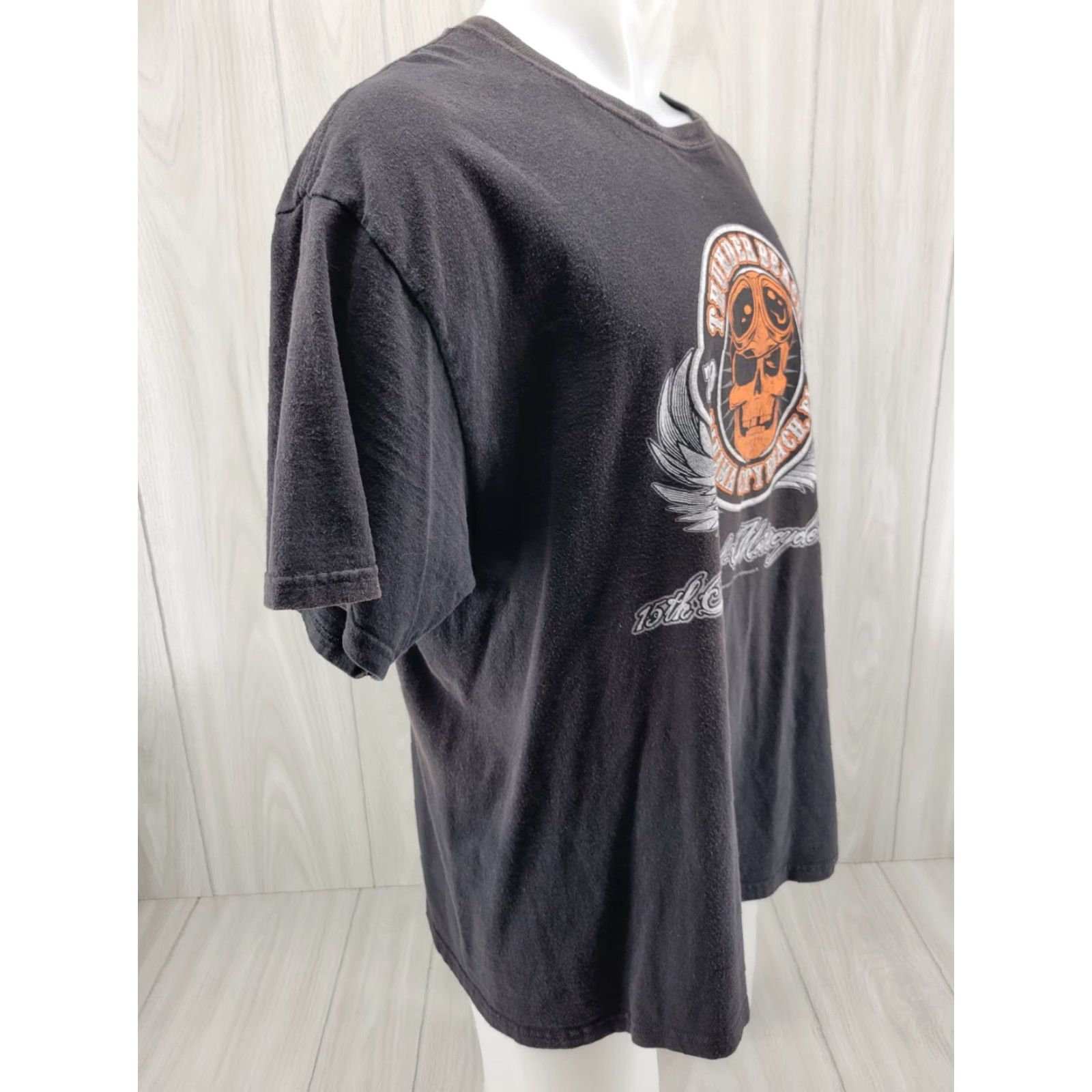 Gildan VINTAGE Gildan T-Shirt Thunder Beach Panama City Beach 2013 Motorcycle Rally Long Sleeve XL Black Mens Graphic Tee 100% Cotton Size US XL / EU 56 / 4 - 4 Thumbnail