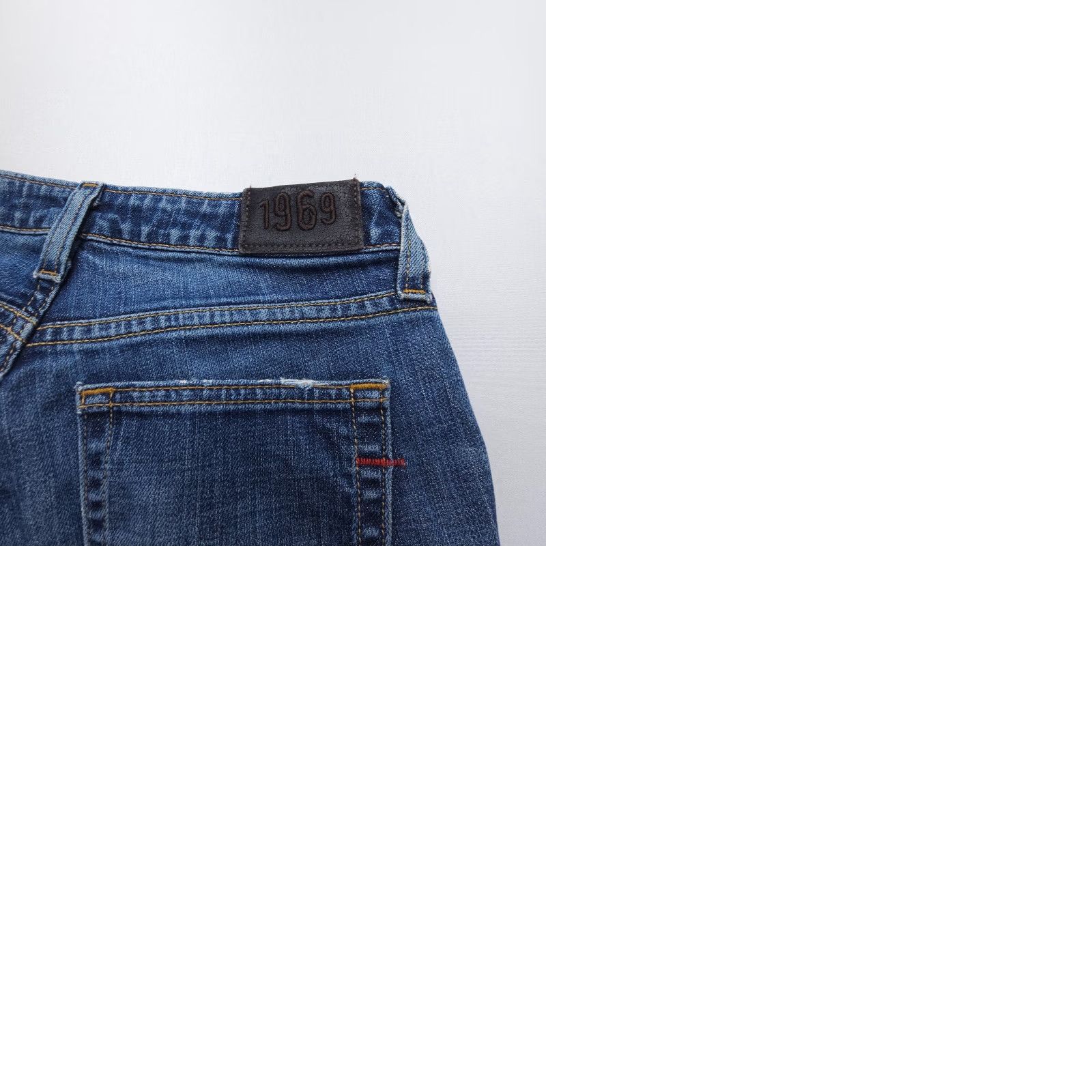 Gap VINTAGE Gap 1969 Jeans Flared 27x32 Dark Blue 5-Pocket Denim Stretch Juniors 2006 USA 90s Boho Festival Hippie Size 25" / US 0 / IT 36 - 9 Thumbnail