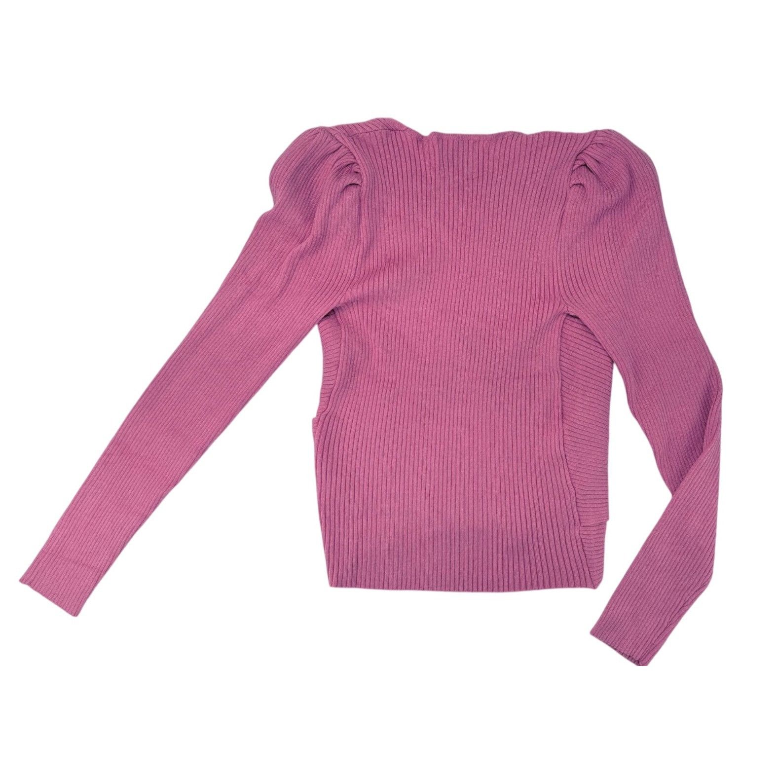 Other Pink Rose Ribbed Knit Wrap Sweater Medium Mauve Long Sleeve Size M / US 6-8 / IT 42-44 - 2 Thumbnail