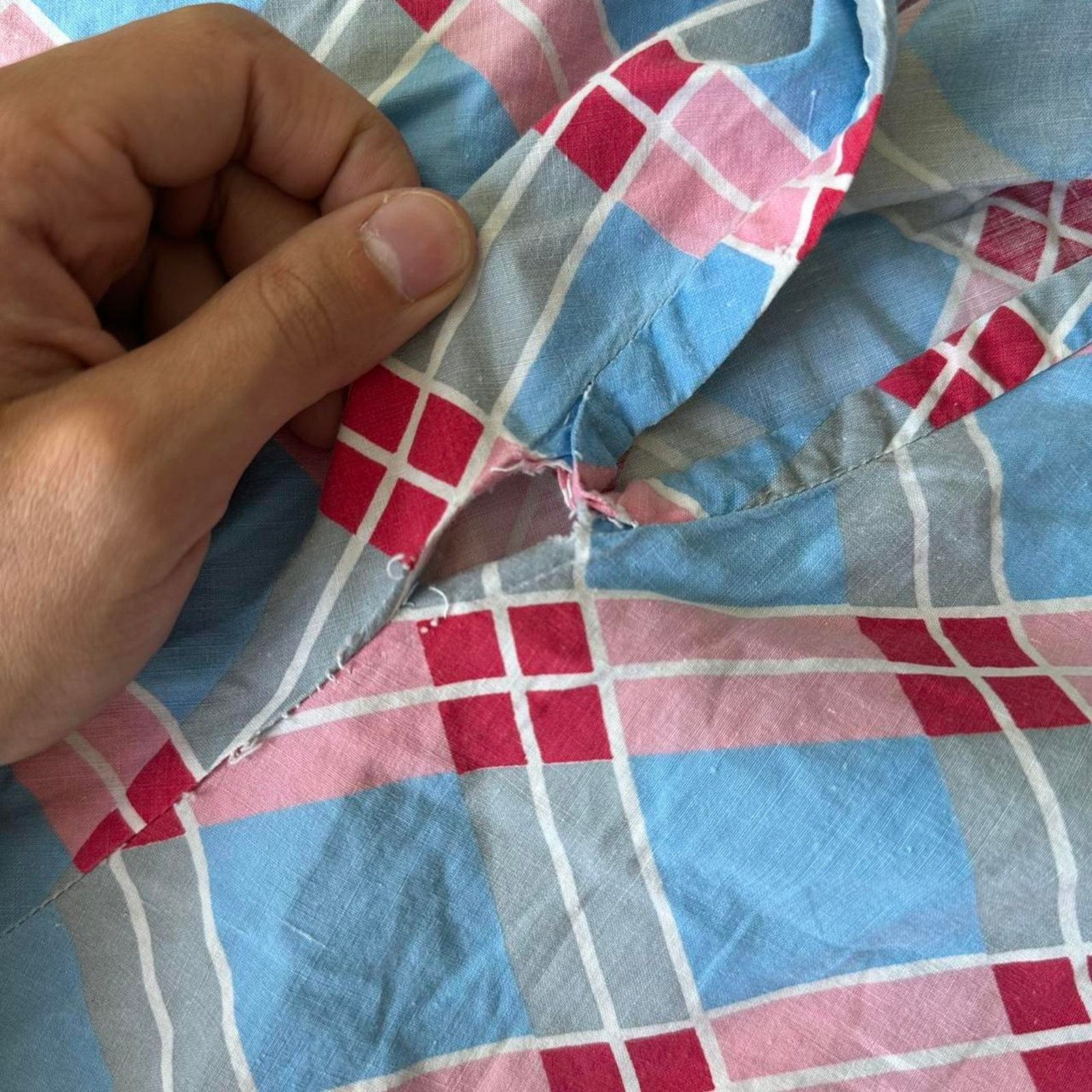 Vintage Vintage 60s 70s Hand Made Plaid Checkered Long A-Line Skirt Size 23" - 5 Thumbnail